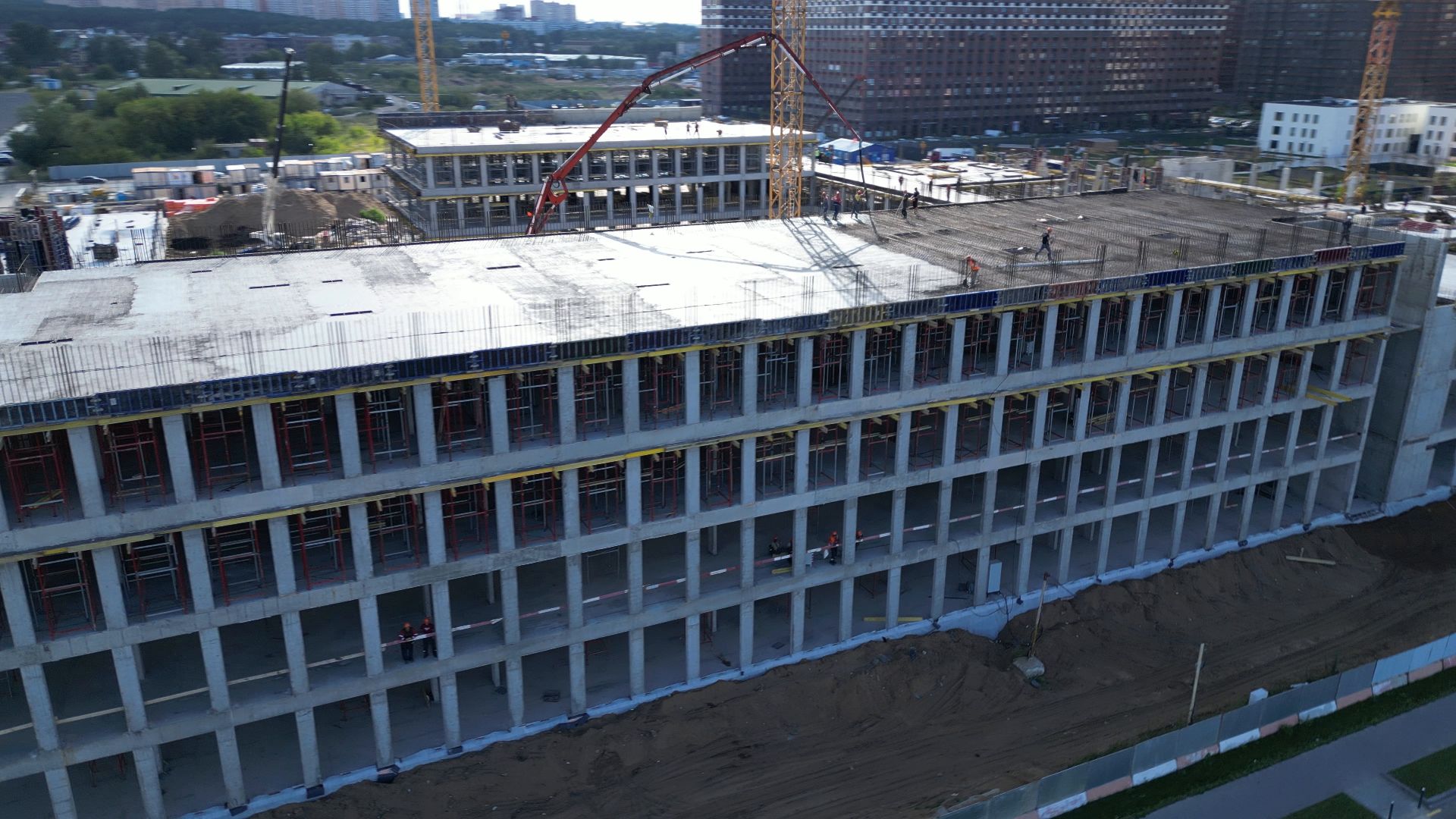 школа, стройка,видео с коптера,