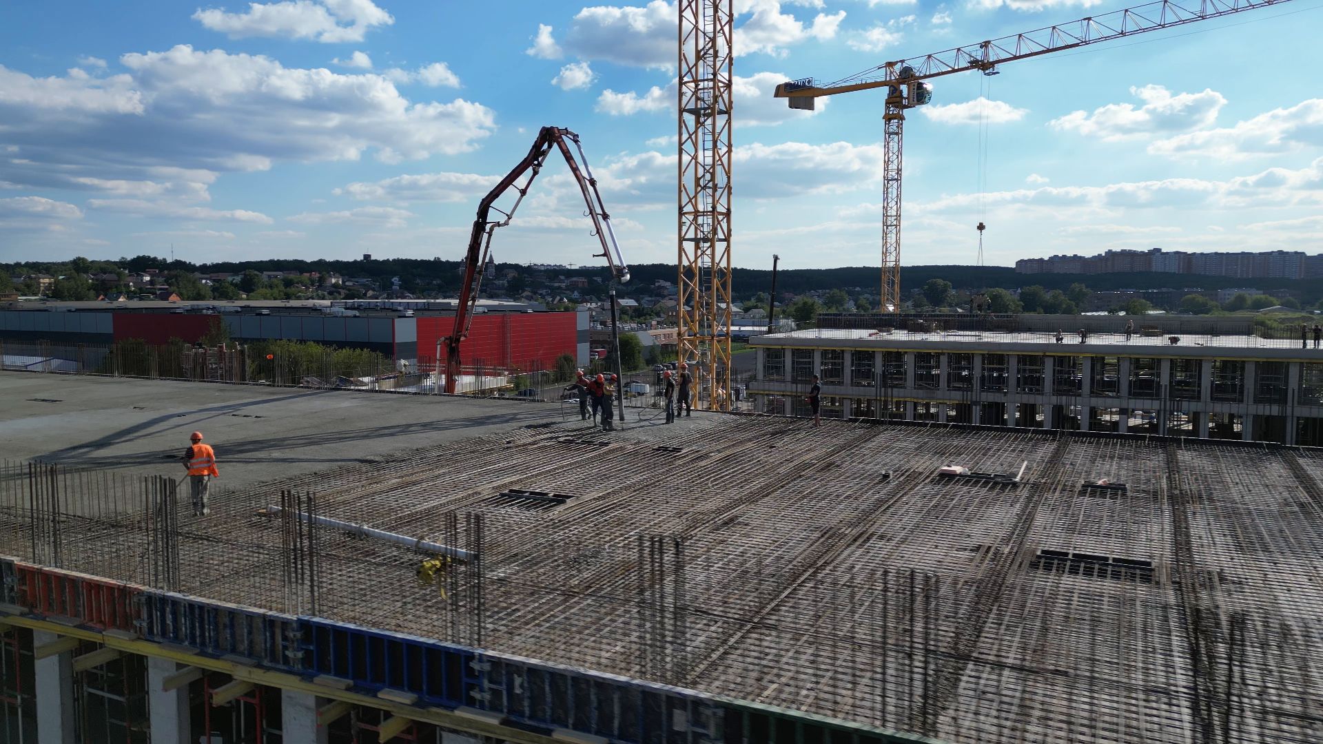 школа, стройка,видео с коптера,