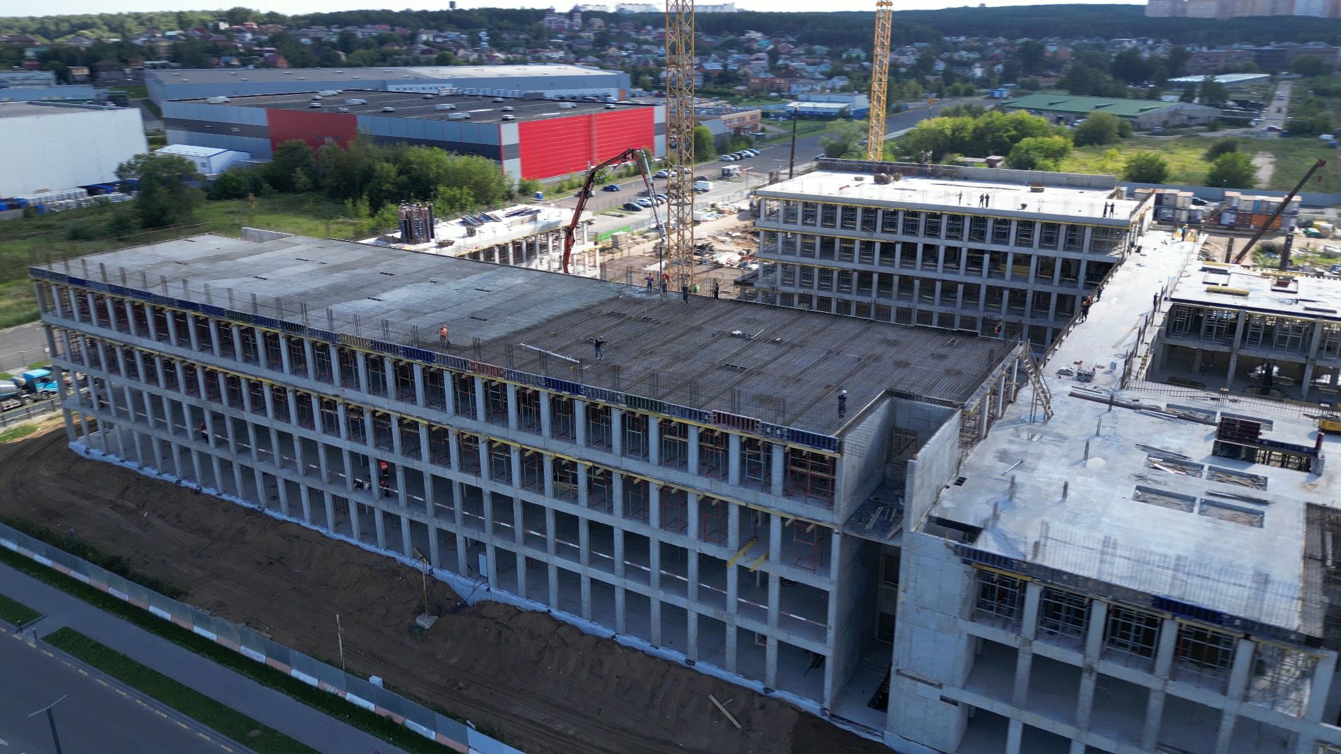 школа, стройка,видео с коптера,