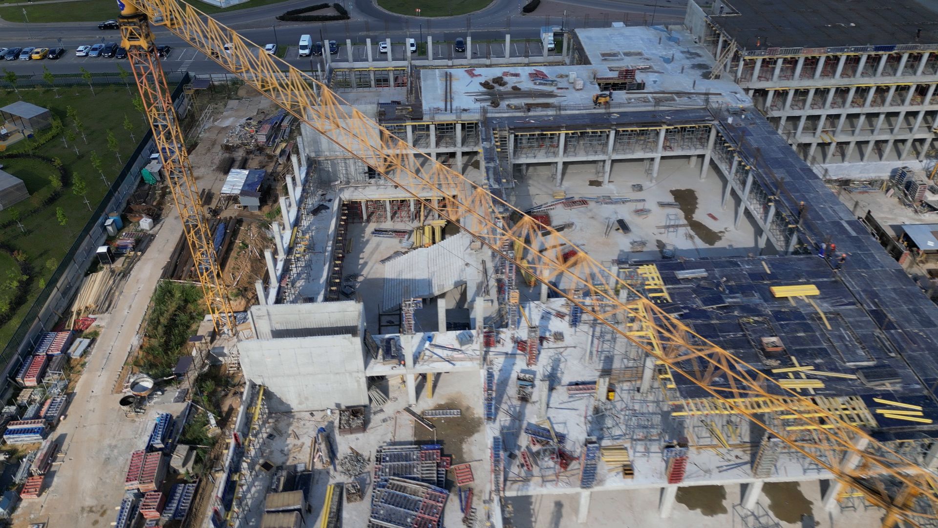 школа, стройка,видео с коптера,