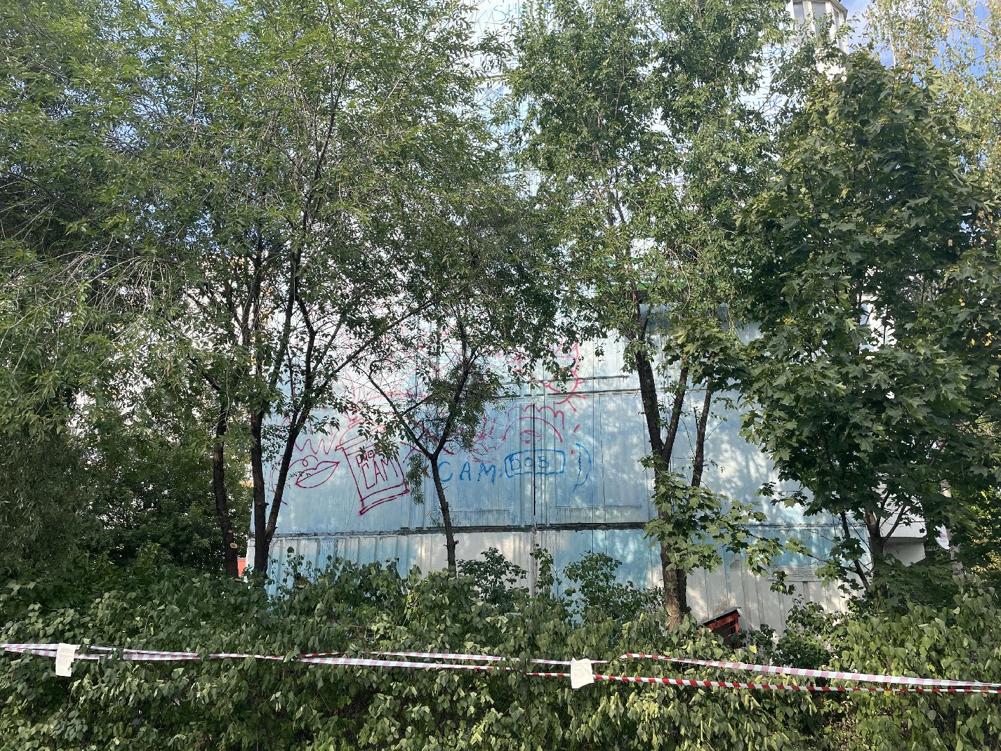 Рисунок, мурал, жители, дом