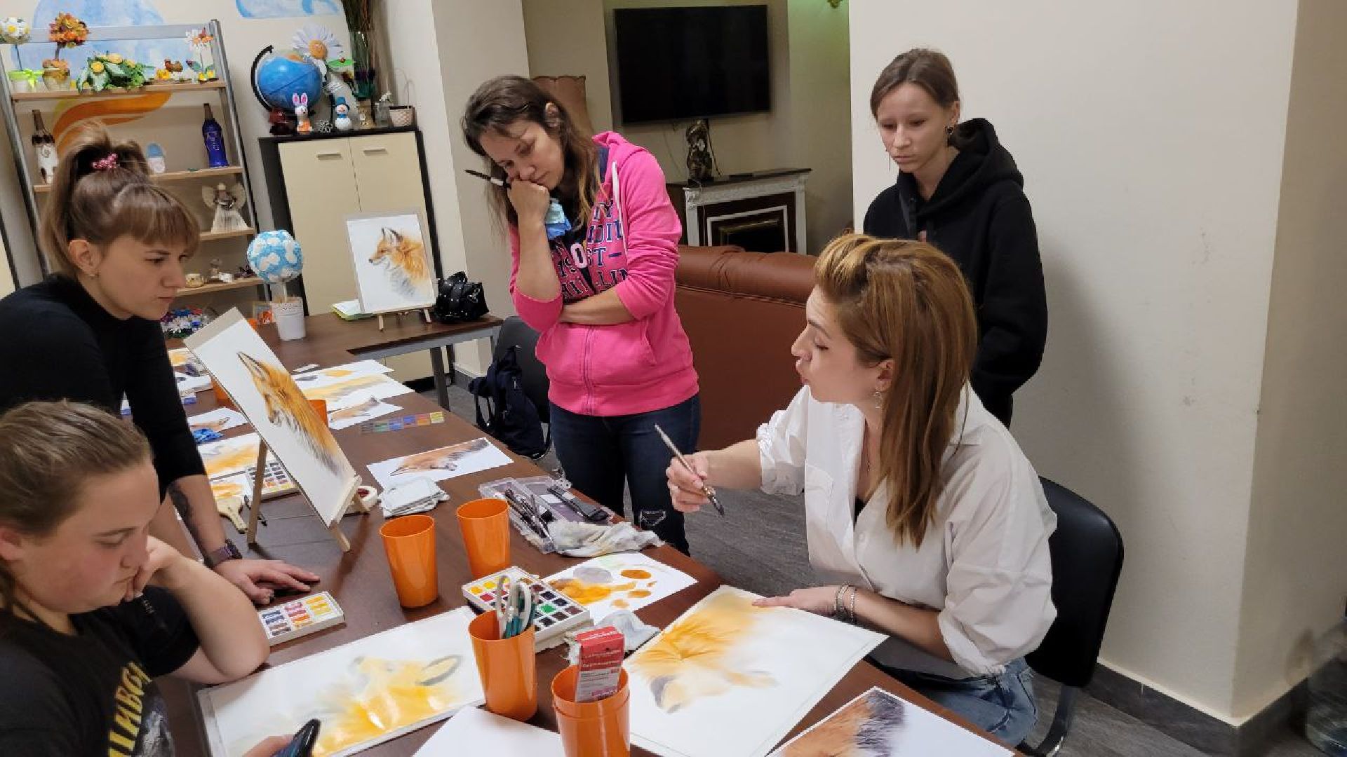 лиса; живопись; акварель; творчество; видное