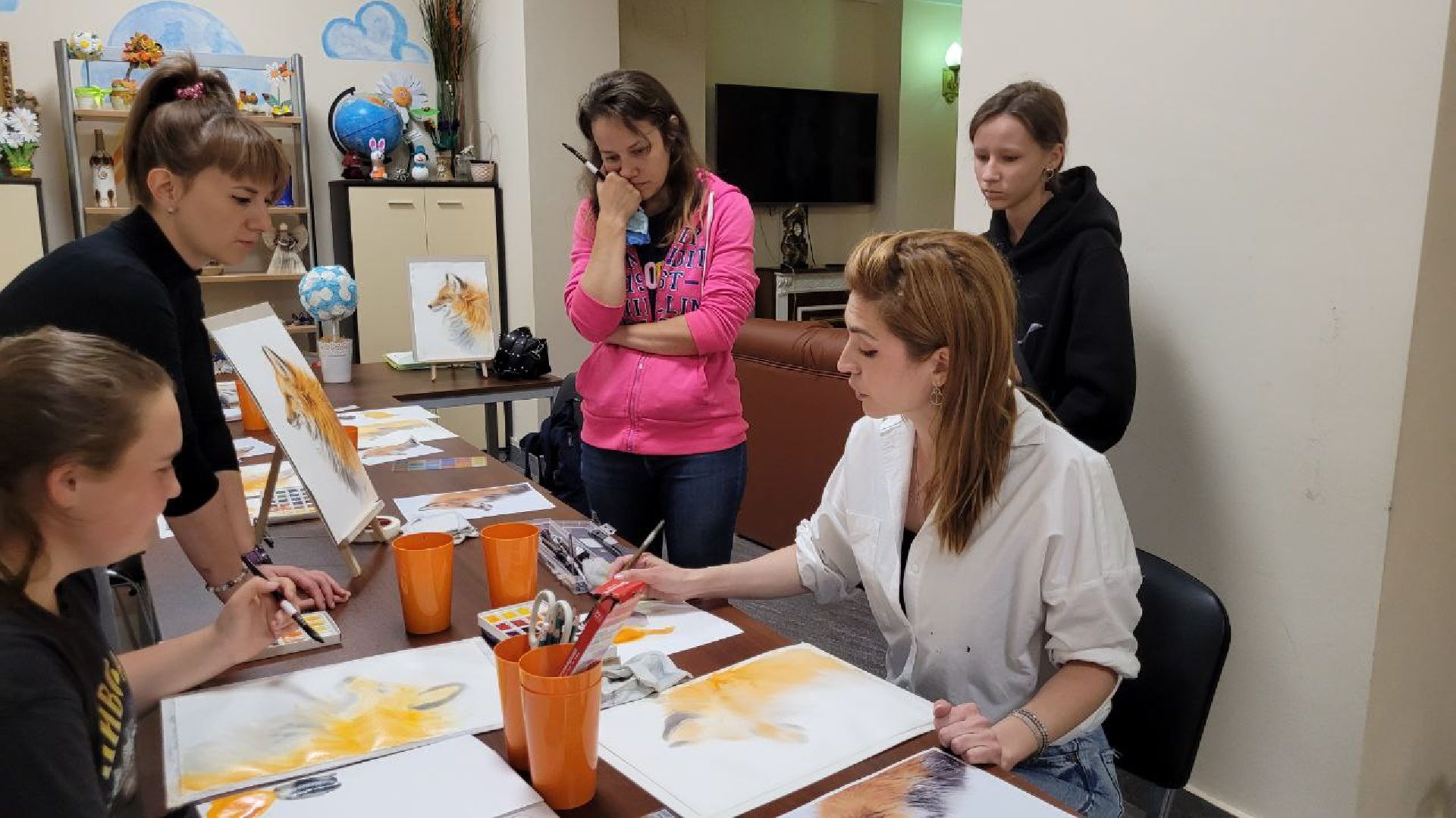 лиса; живопись; акварель; творчество; видное