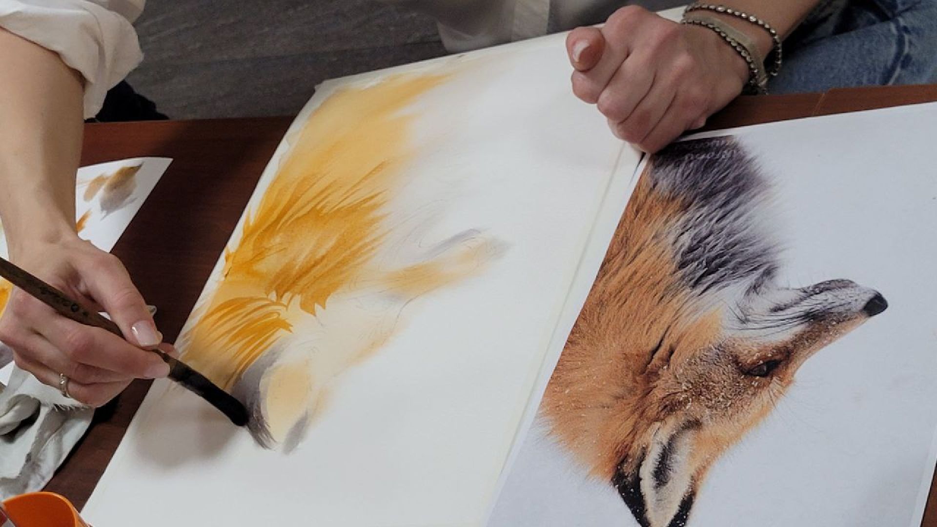 лиса; живопись; акварель; творчество; видное