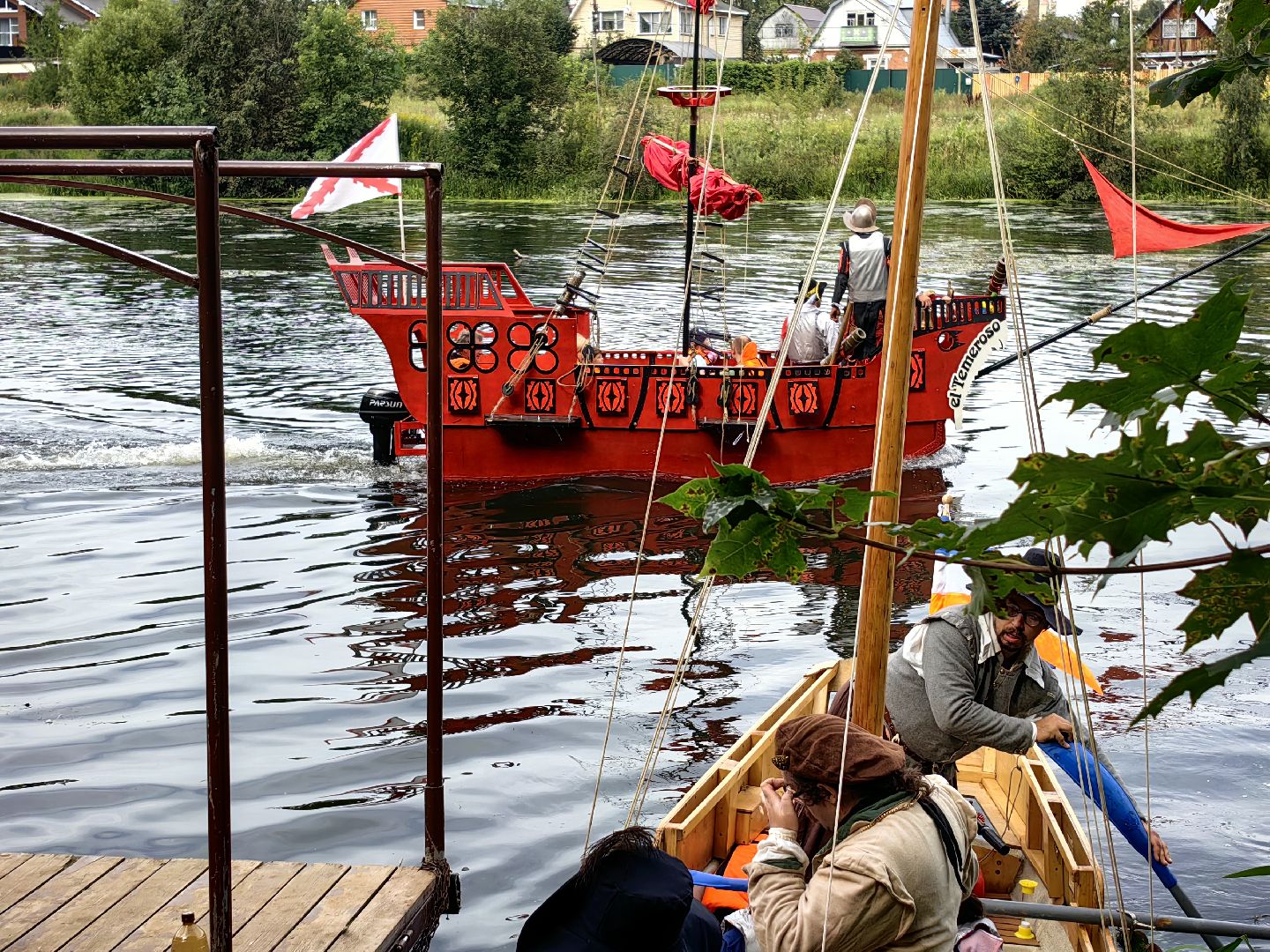 Морской бой, пираты, корабль, река, парк, гости