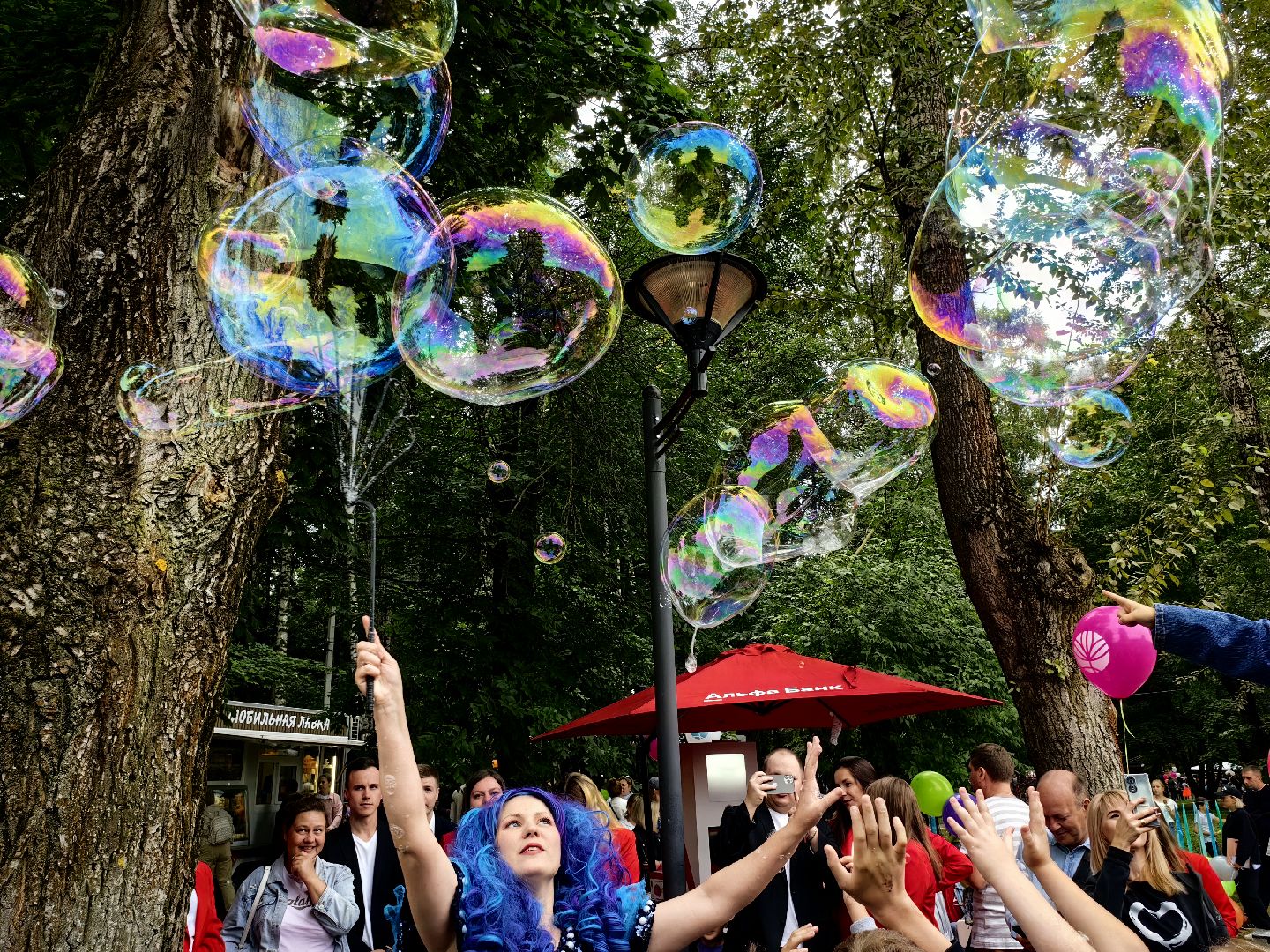 Мыльный пузырь, парк, дети, шоу
