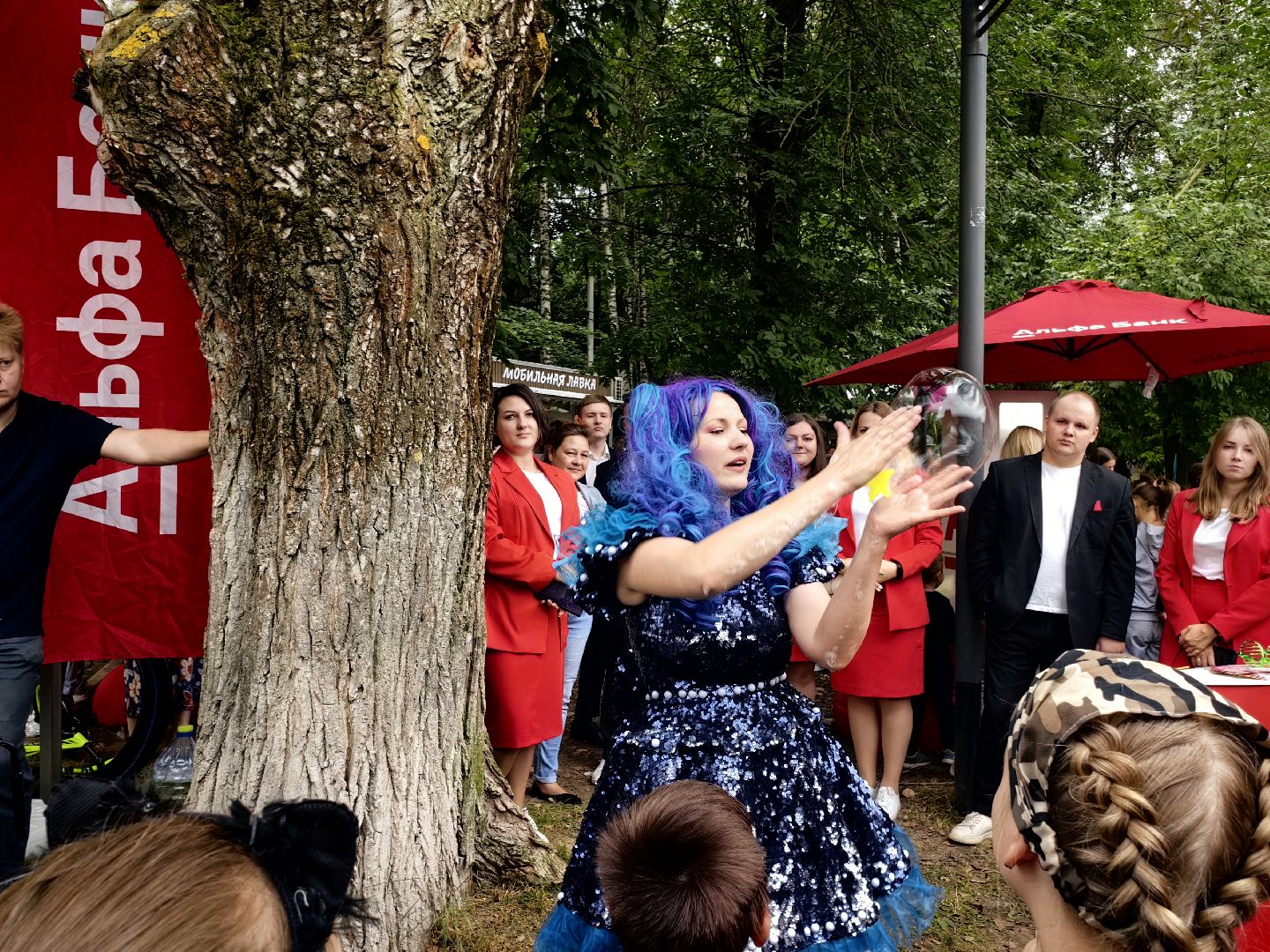 Мыльный пузырь, парк, дети, шоу