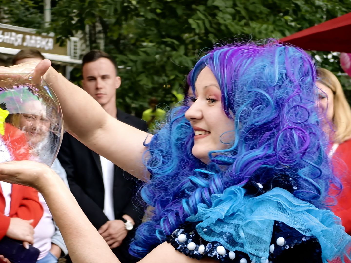 Мыльный пузырь, парк, дети, шоу