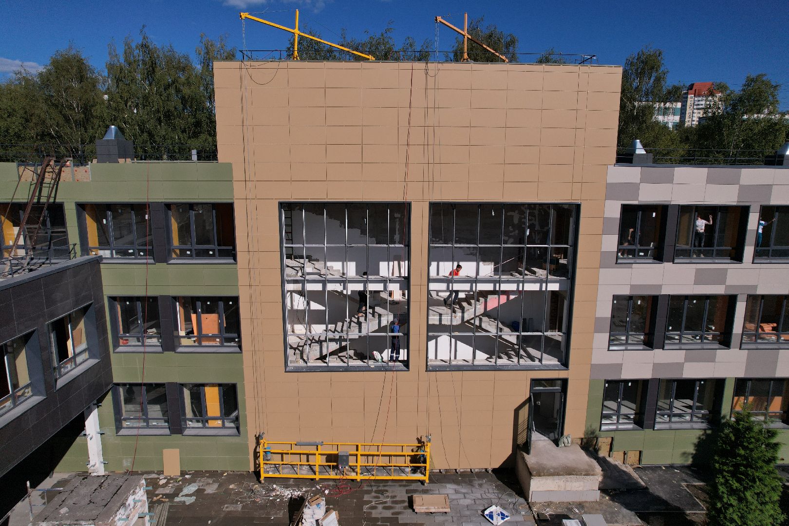 школа, ремонт,видео с коптера,