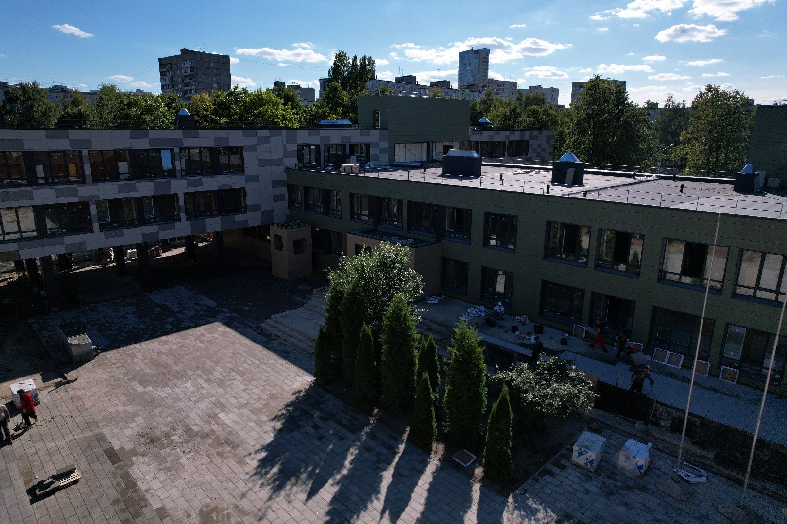 школа, ремонт,видео с коптера,