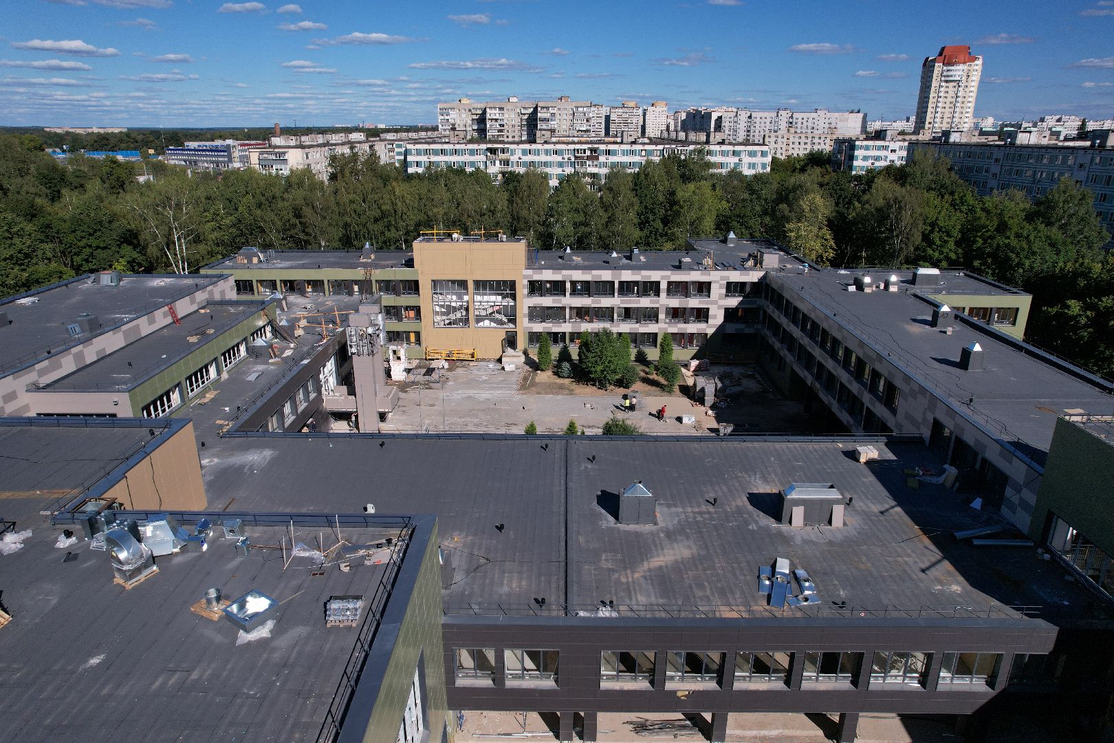 школа, ремонт,видео с коптера,