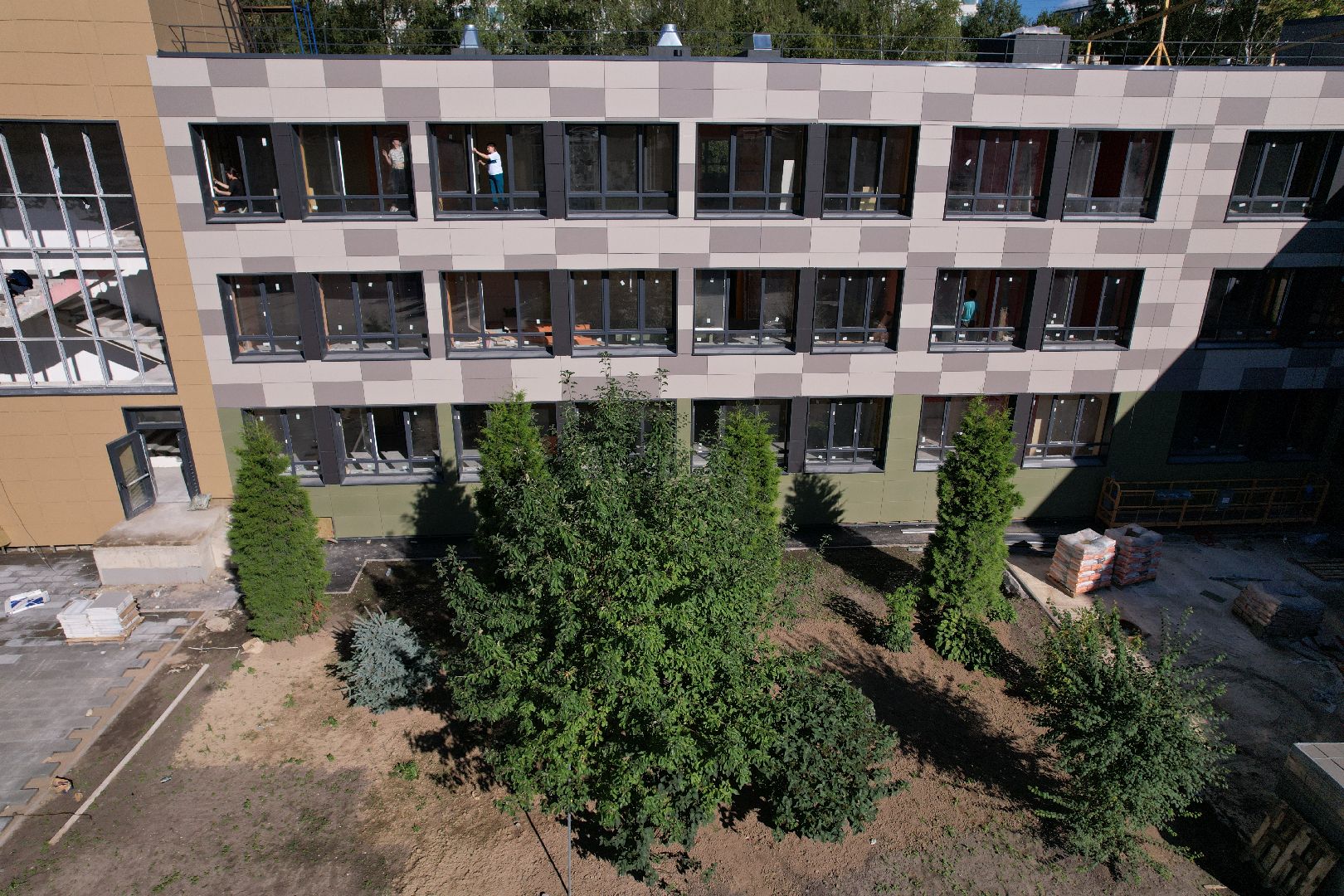 школа, ремонт,видео с коптера,