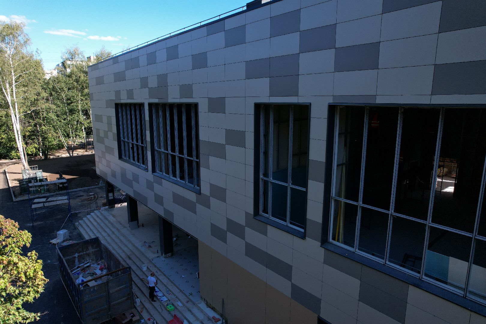 школа, ремонт,видео с коптера,