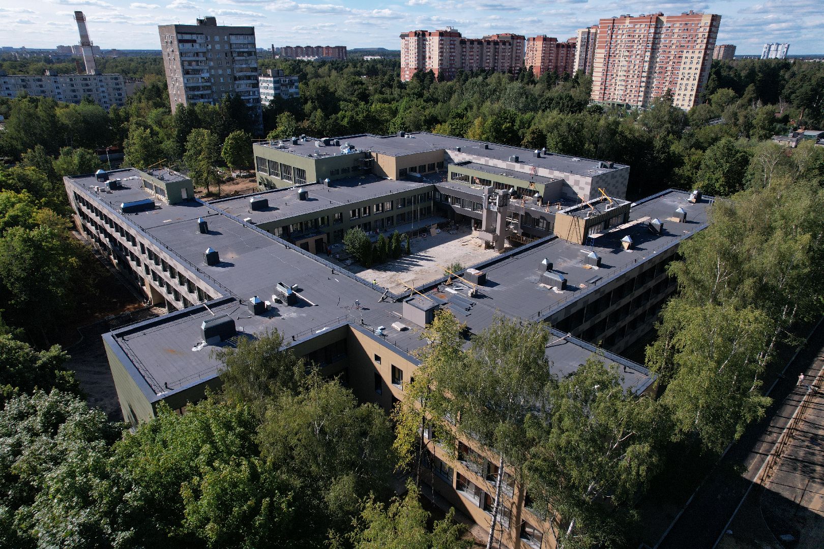 школа, ремонт,видео с коптера,