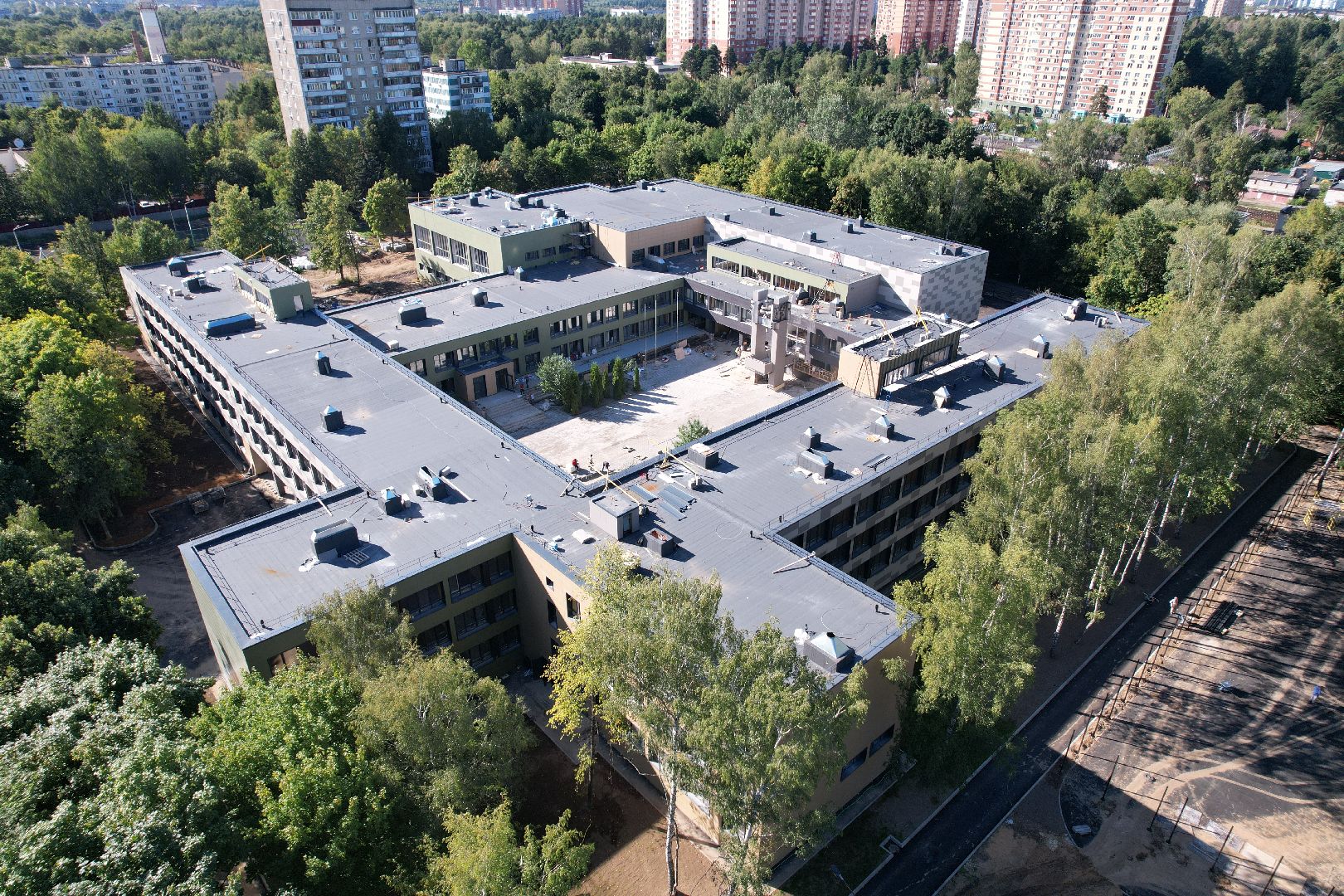 школа, ремонт,видео с коптера,