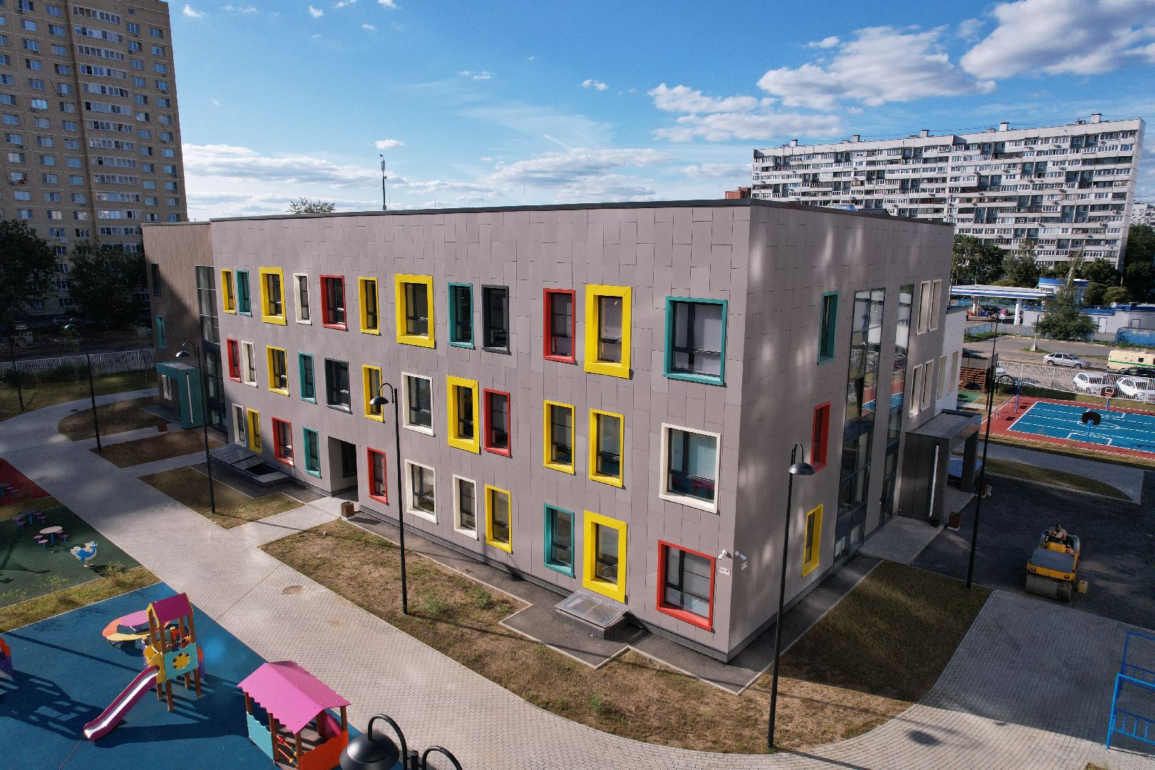 школа, королев,видео с коптера, садик,