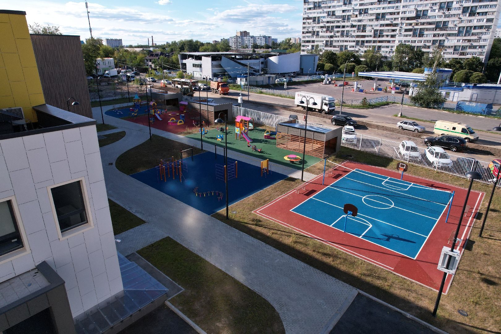 школа, королев,видео с коптера, садик,