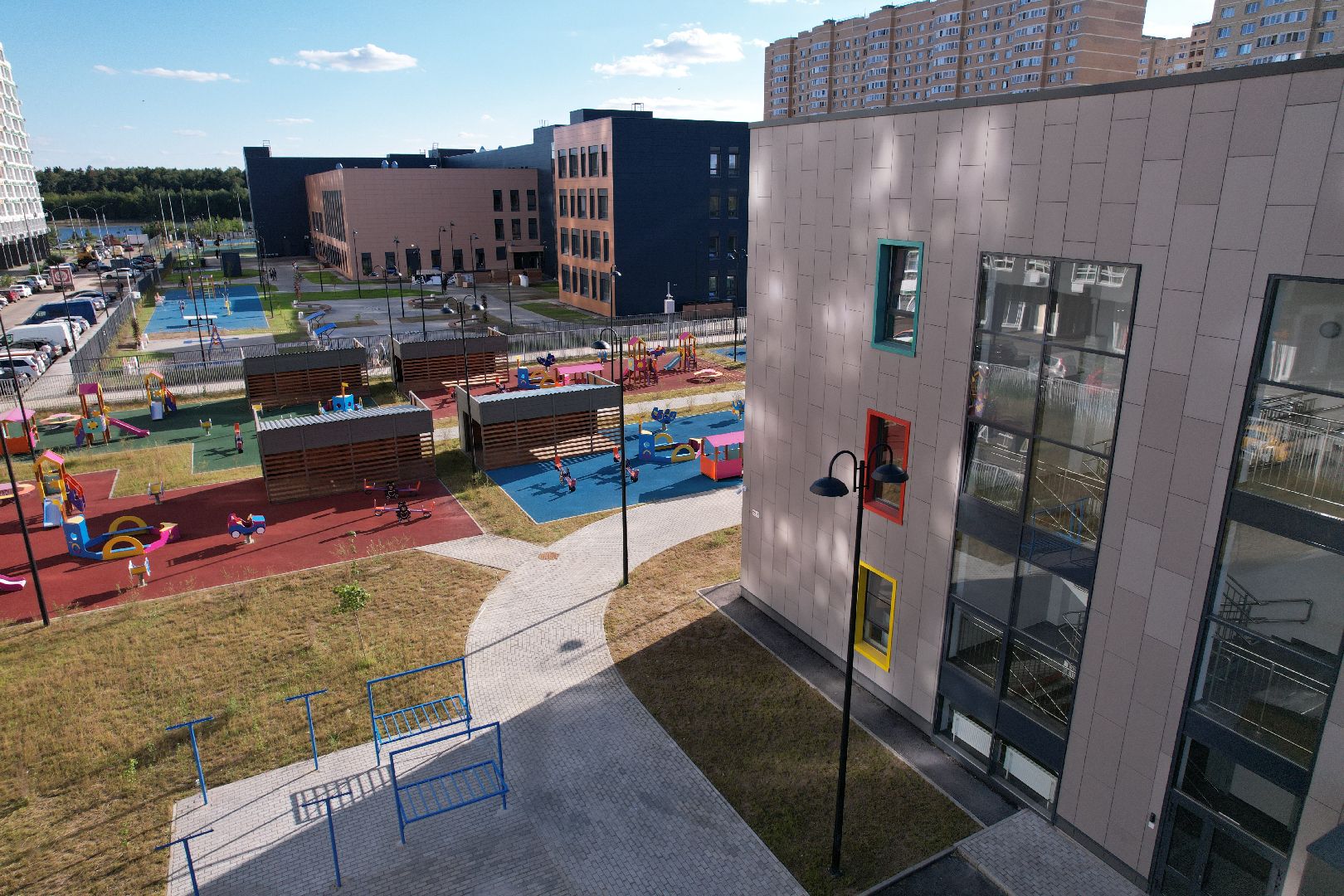 школа, королев,видео с коптера, садик,