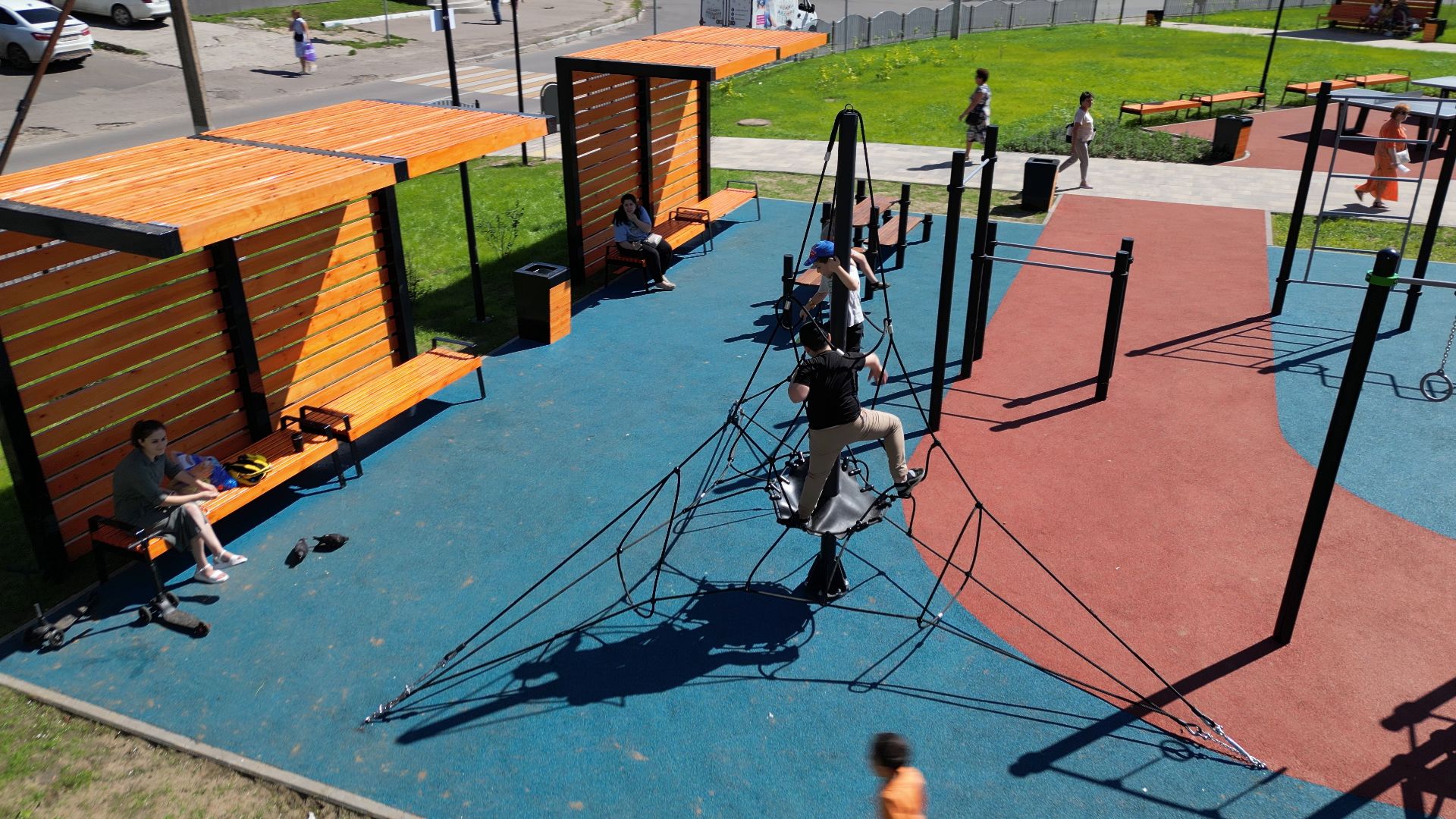 сквер, лыткарино,видео с коптера, дети,