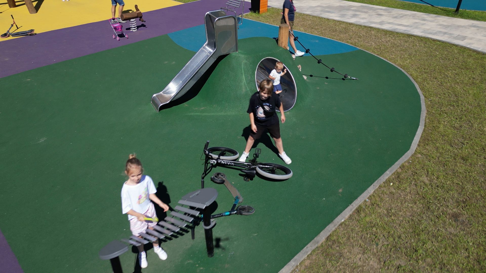 сквер, лыткарино,видео с коптера, дети,