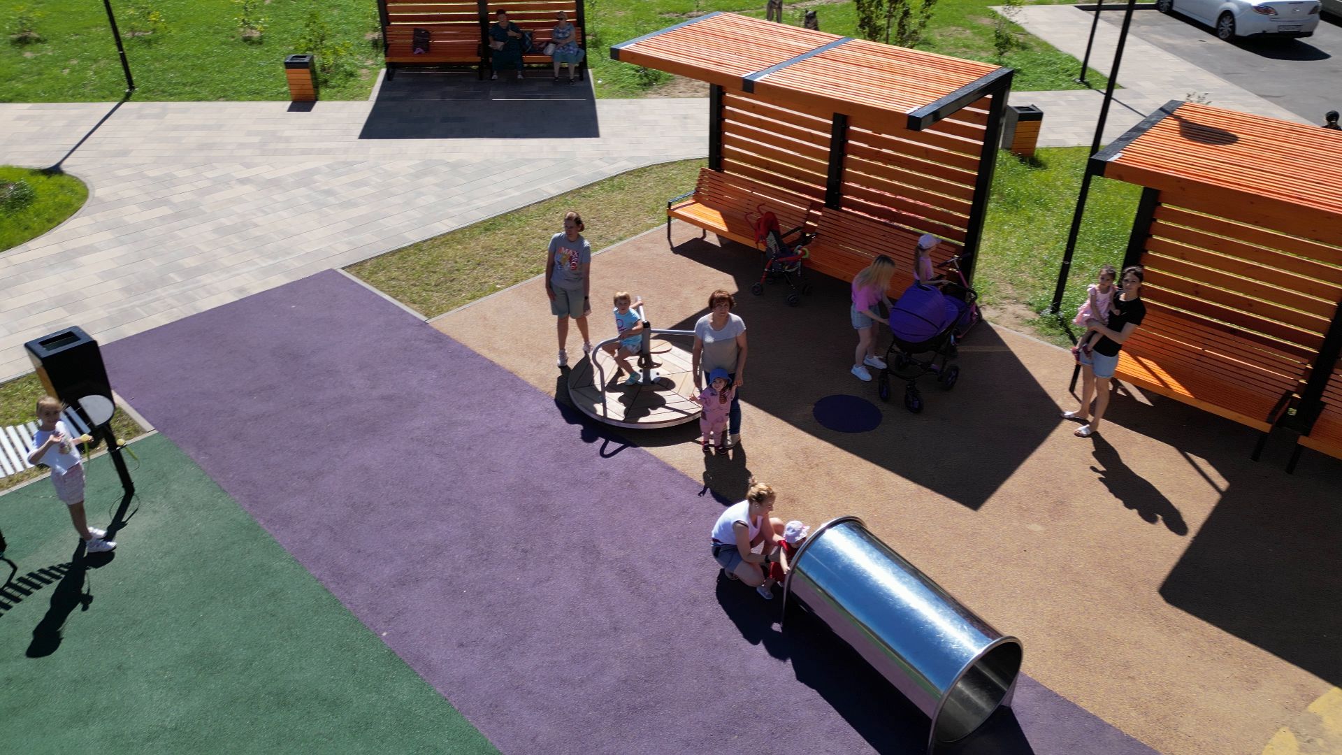 сквер, лыткарино,видео с коптера, дети,