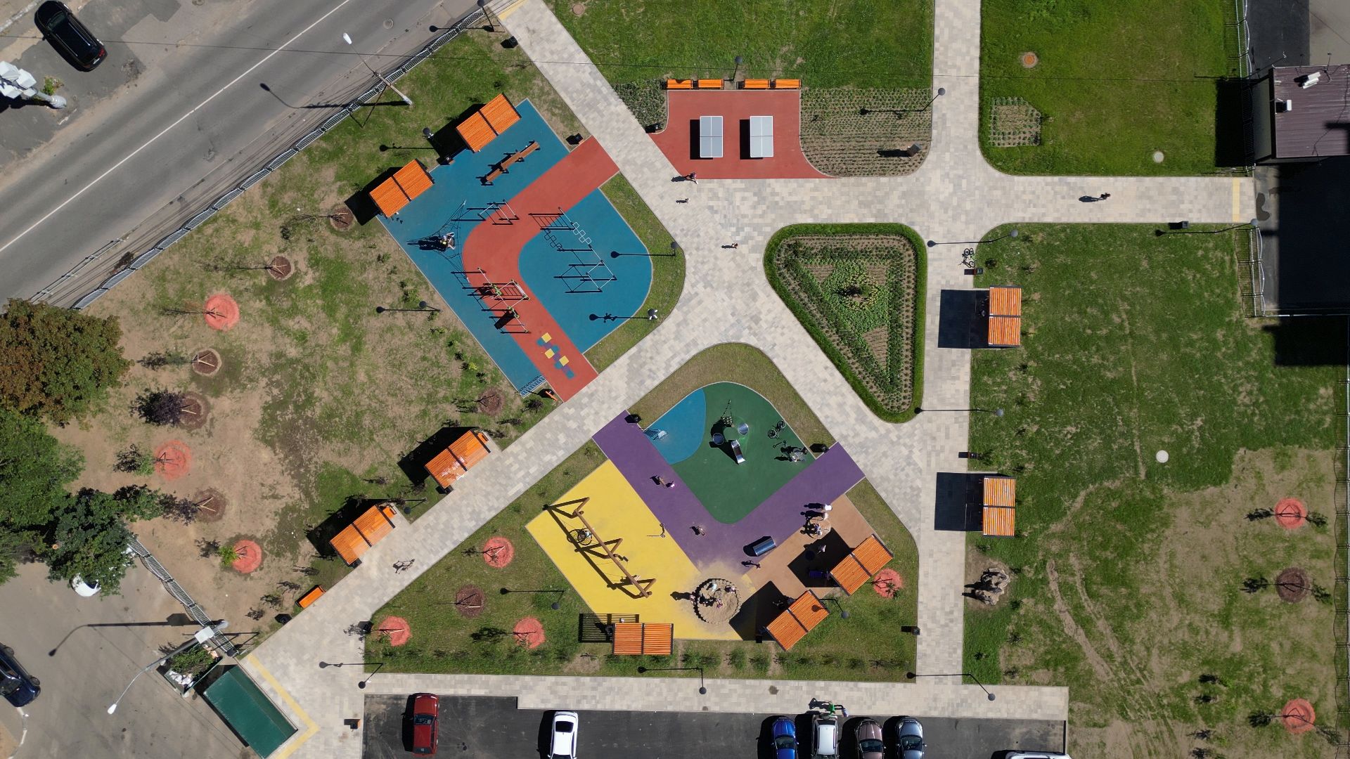 сквер, лыткарино,видео с коптера, дети,