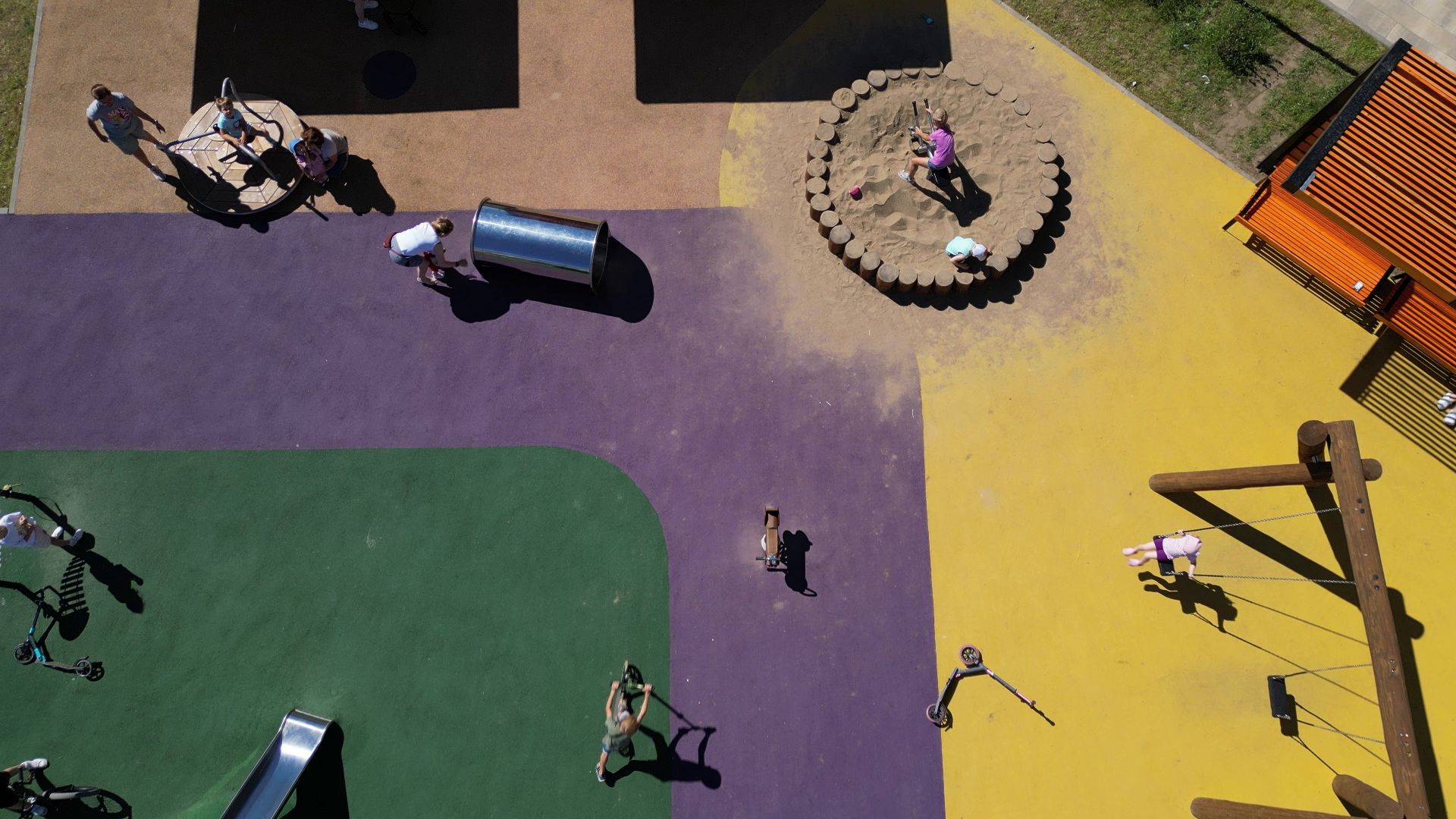 сквер, лыткарино,видео с коптера, дети,