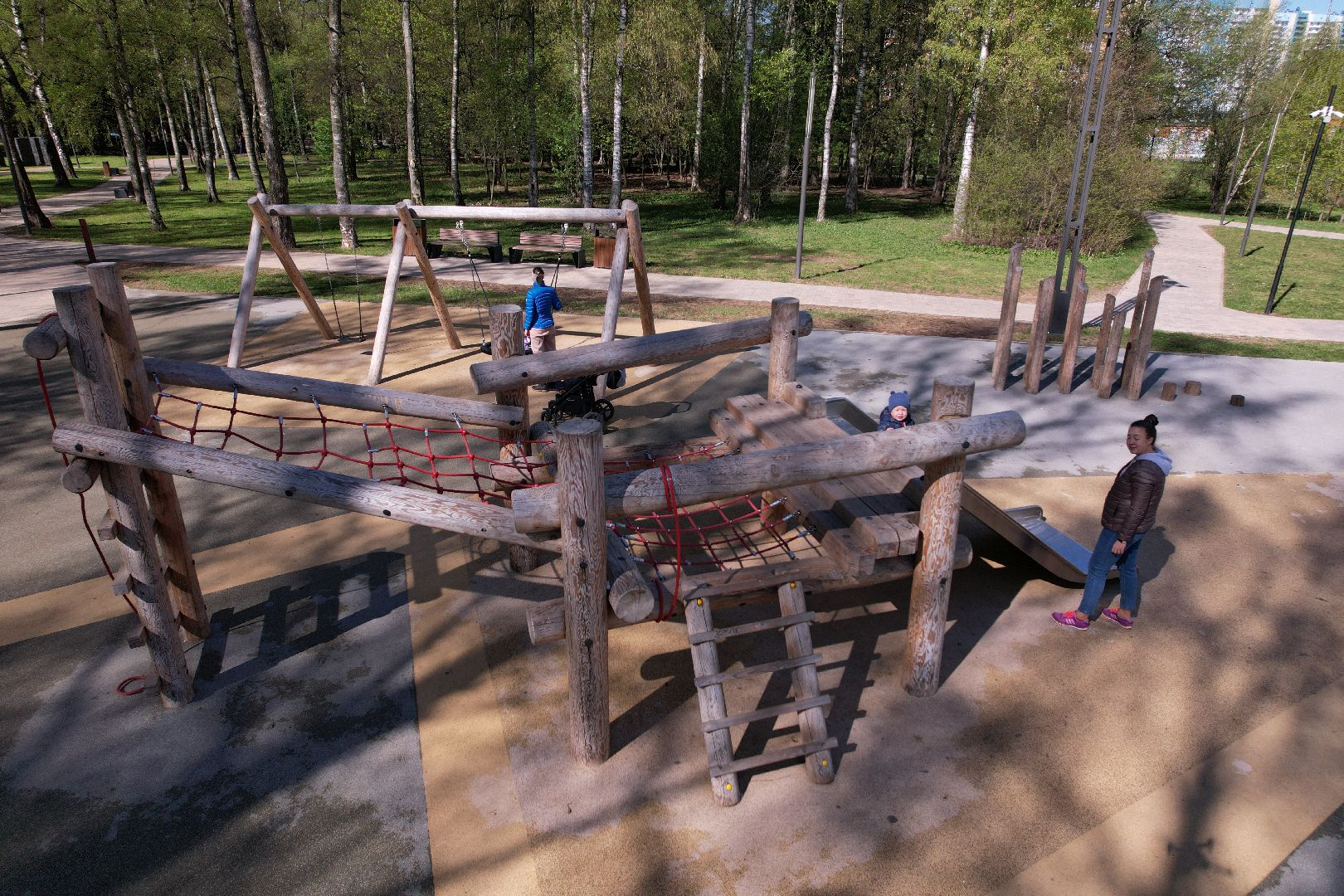 Лобня, парк, общество, видео с коптера,