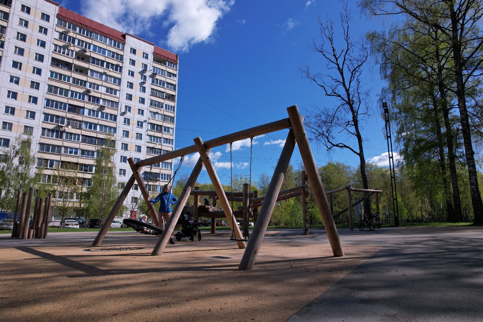 Лобня, парк, общество, видео с коптера,