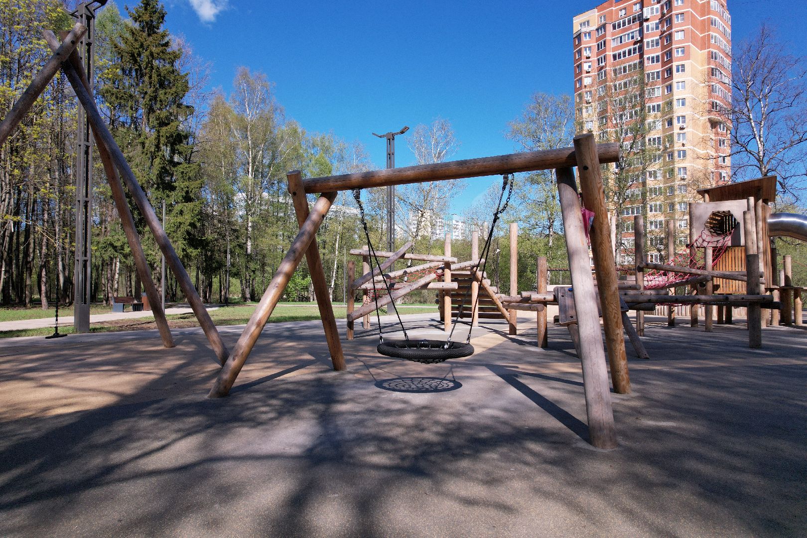 Лобня, парк, общество, видео с коптера,