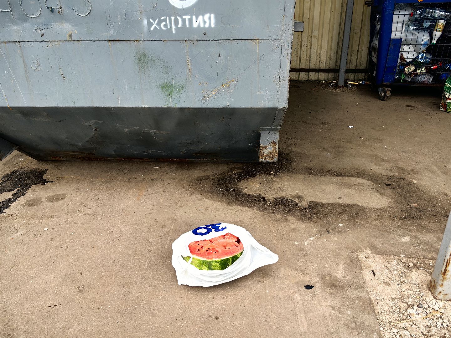 Отходы, арбуз, яблоки, мусор, урожай, акция, утилизация