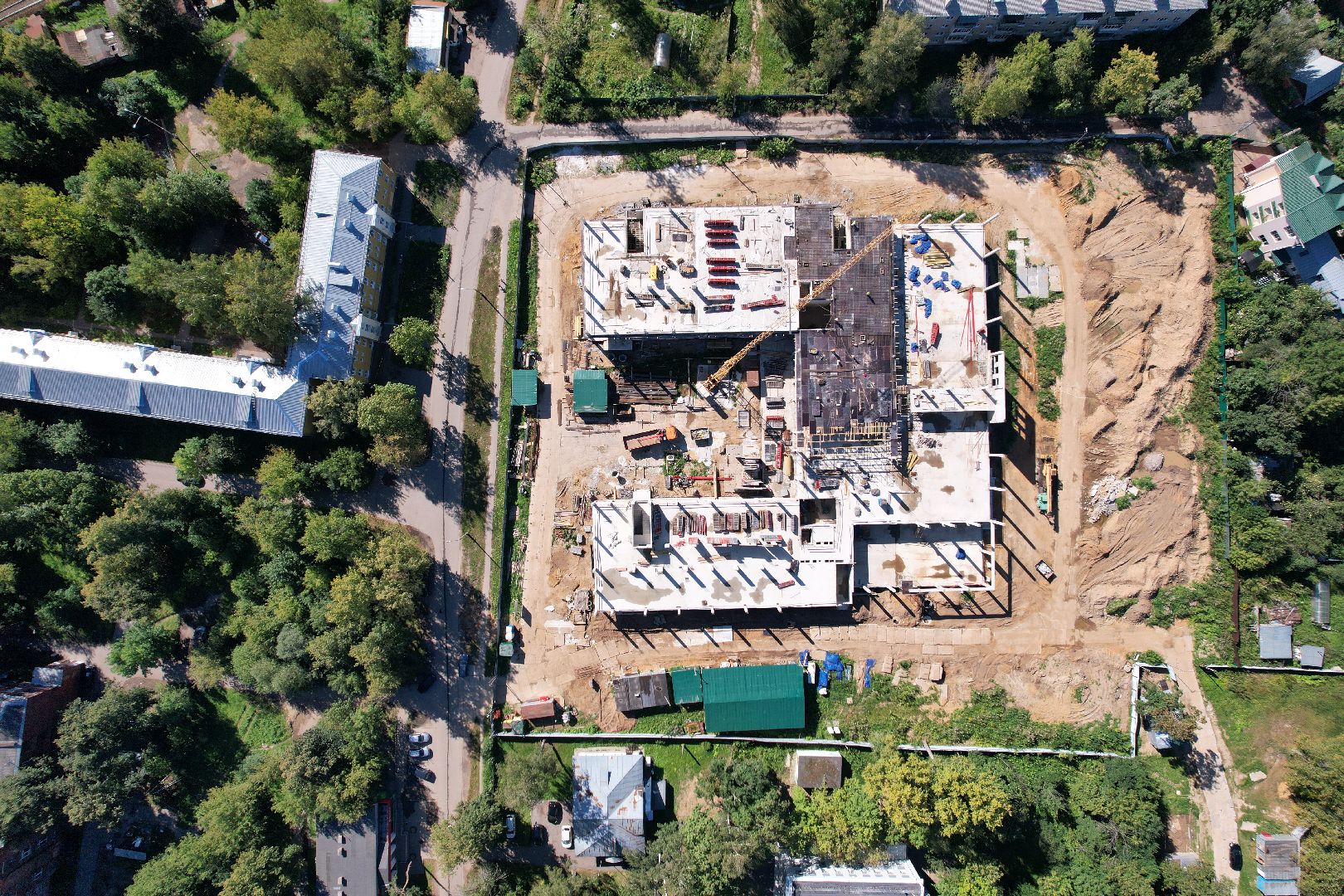 школа, строительство,королёв, видео с коптера,