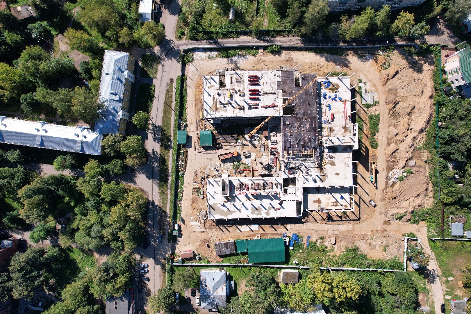 школа, строительство,королёв, видео с коптера,