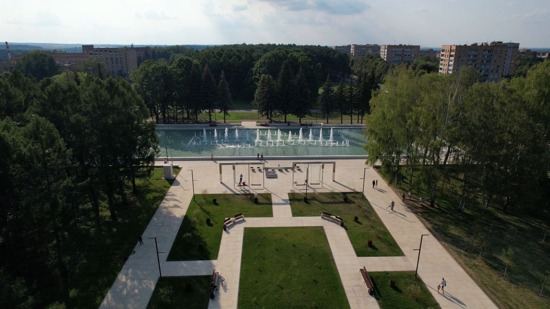 фонтан, пущино,туризм, видео с коптера,
