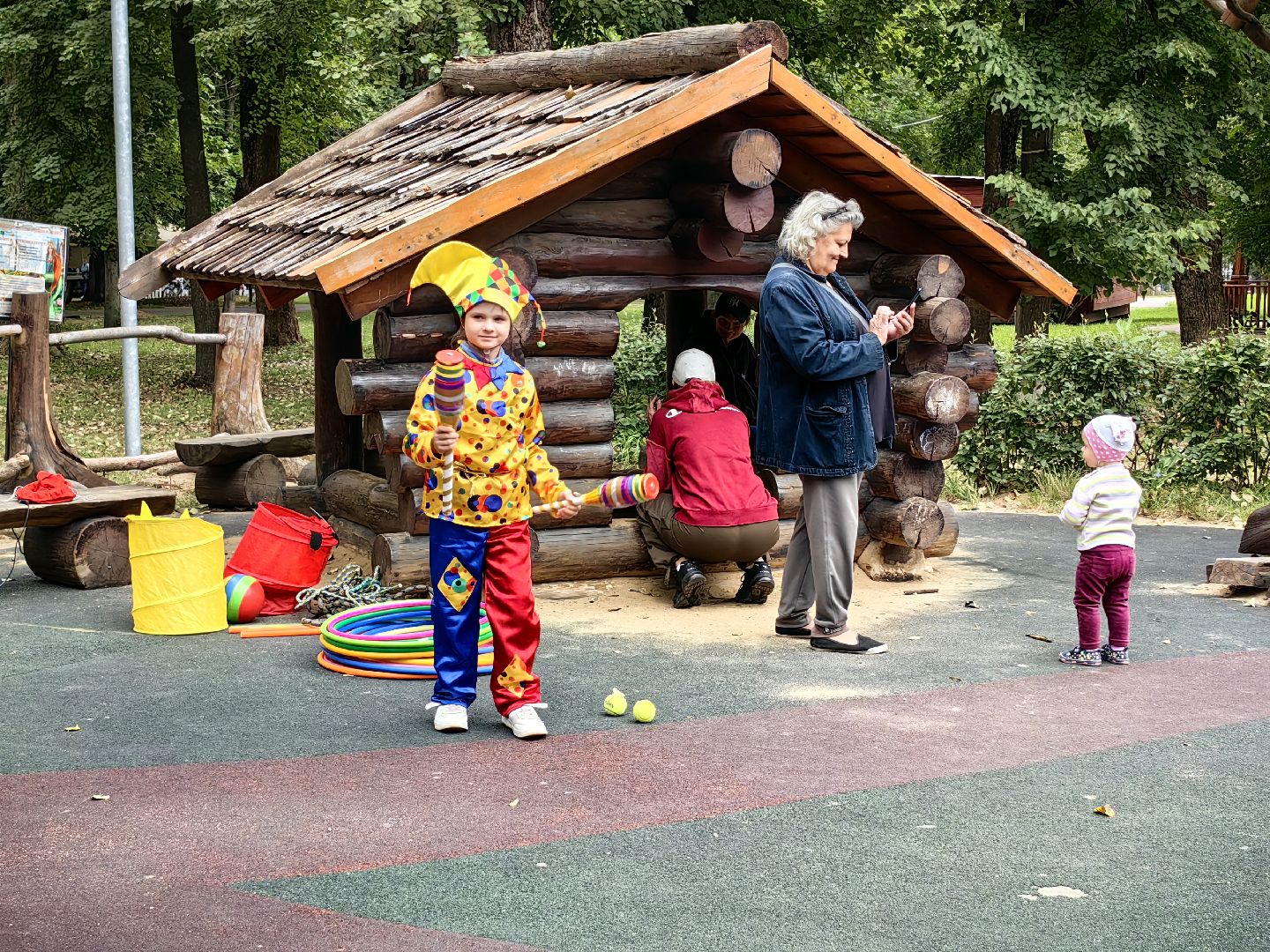 Цирк, развлечения, дети, парк, жонглирование