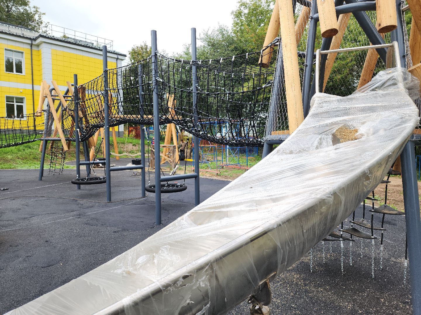 Кашира, СОШ№3, детская площадка, игровой комплекс, губернатор воробьев,