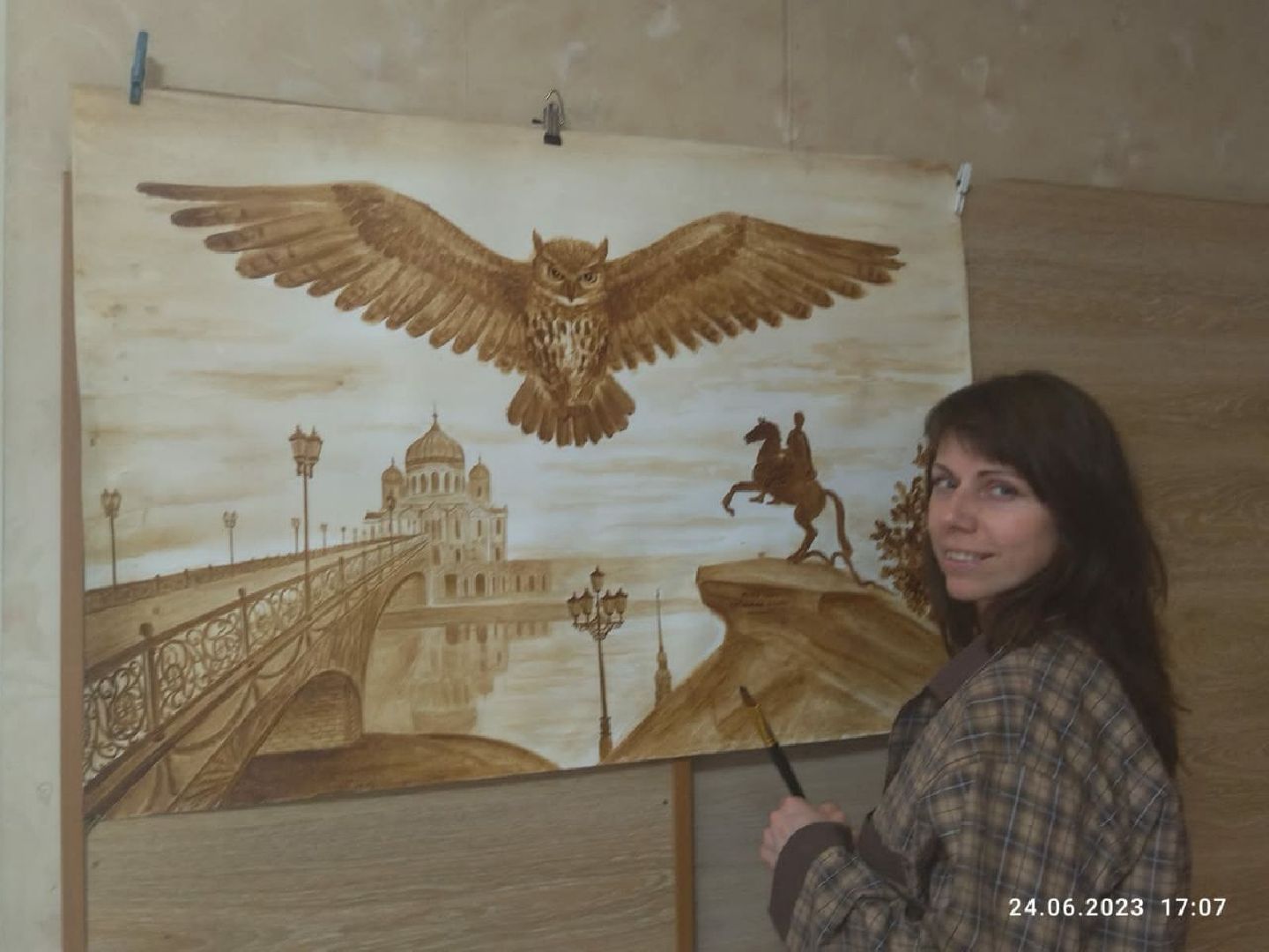 Нахабино, кофе, художник, картина, Шойгу