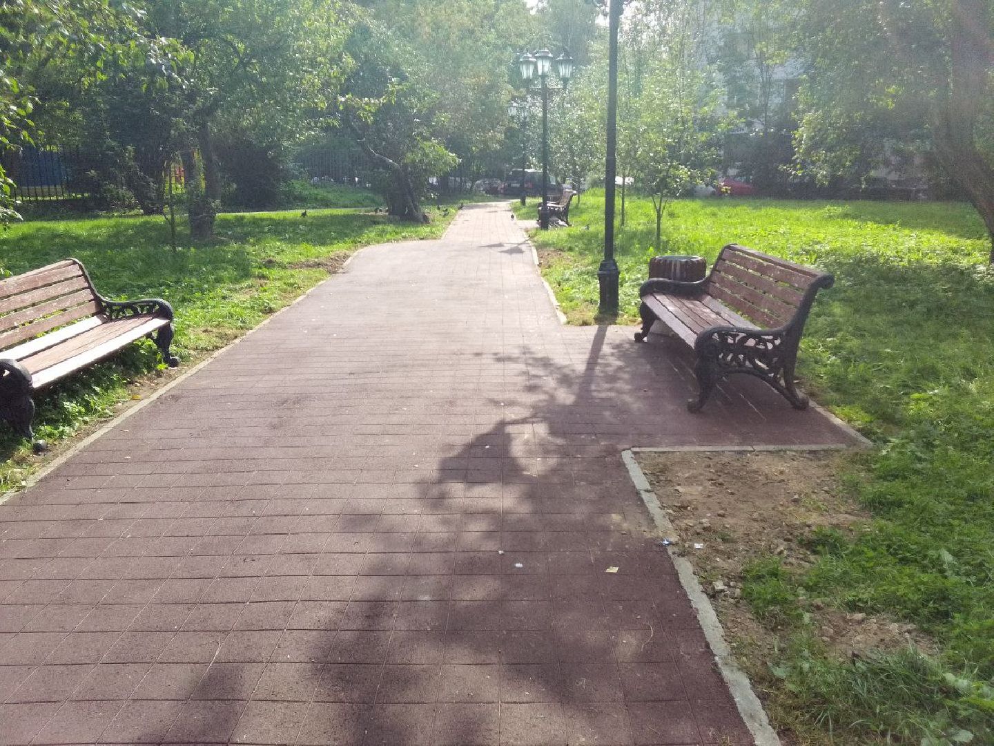 Долгопрудный, Яблоневый сад, благоустойство, асфальт, брусчатка