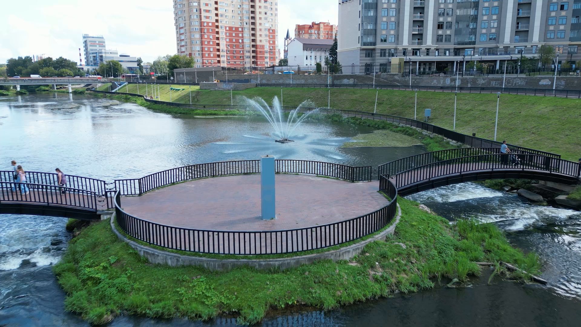 набережная, парк, прогулка,щёлково, видео с коптера,