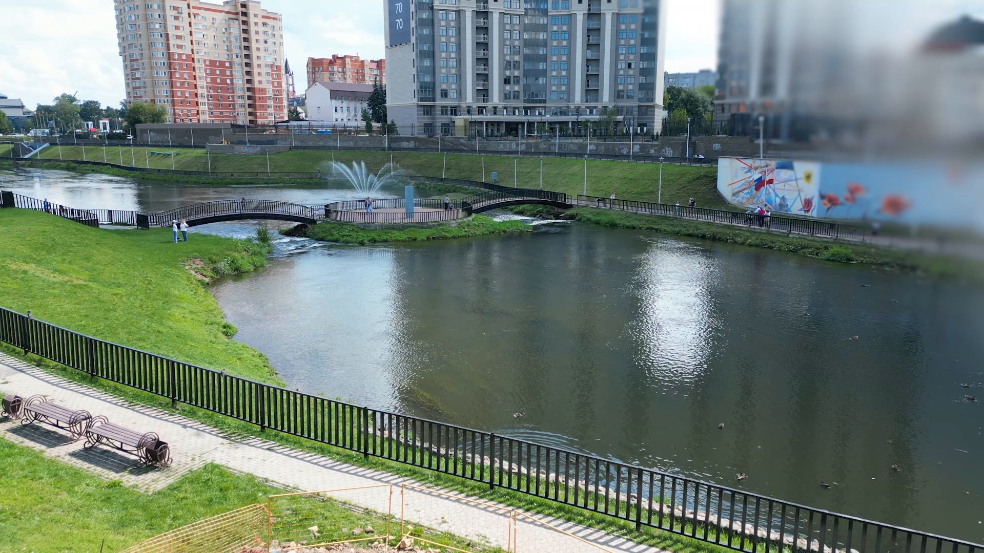 набережная, парк, прогулка,щёлково, видео с коптера,