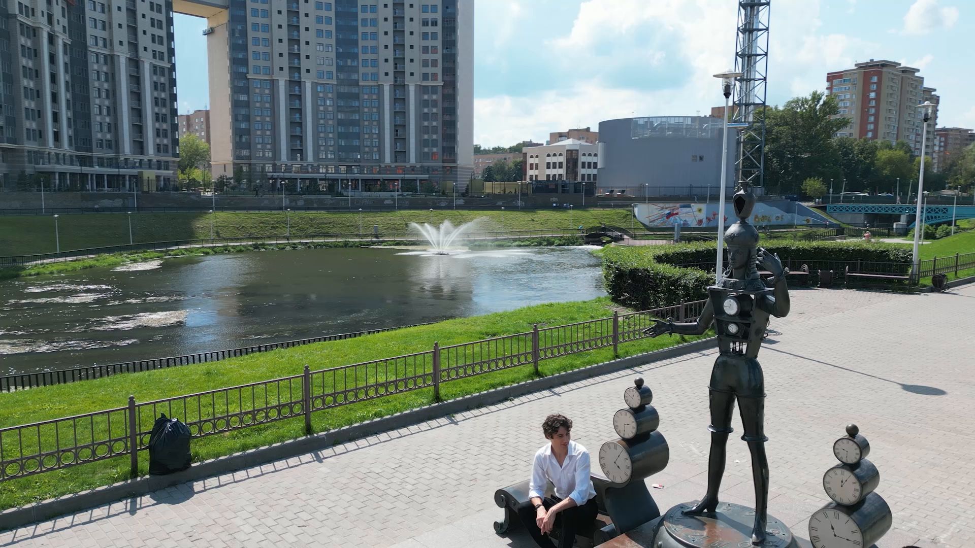 набережная, парк, прогулка,щёлково, видео с коптера,