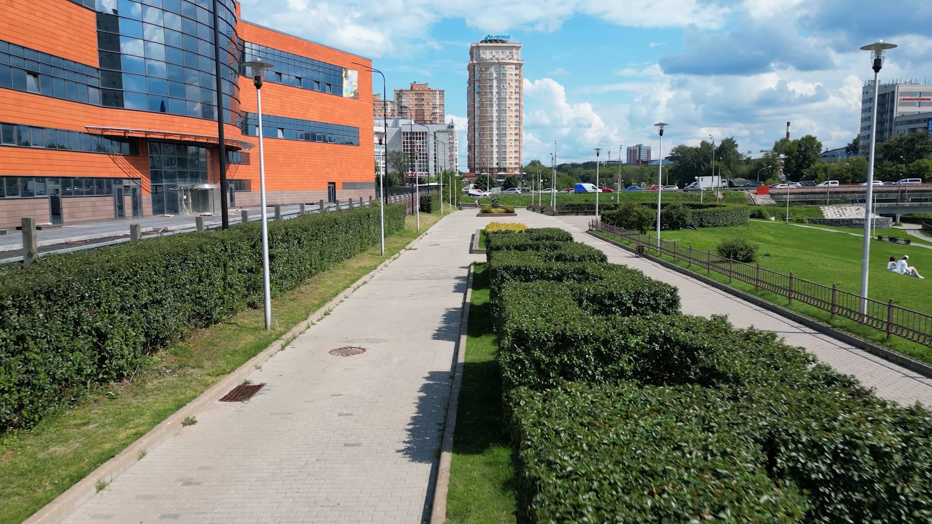 набережная, парк, прогулка,щёлково, видео с коптера,