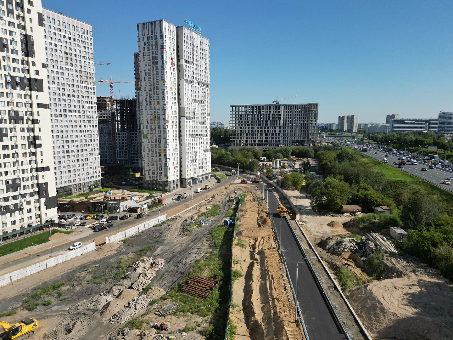 мякиннико, дорога,шоссе, видео с коптера,