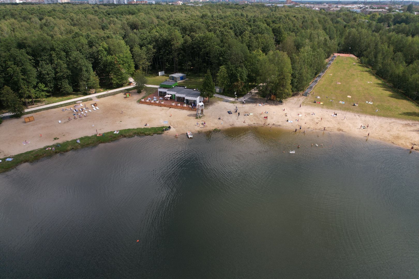 авангард, пляж,электросталь, видео с коптера,