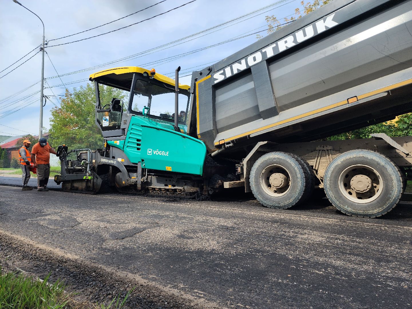 серпухов, улица ленинского комсомола, дорожные работы, укладка асфальта, дороги,