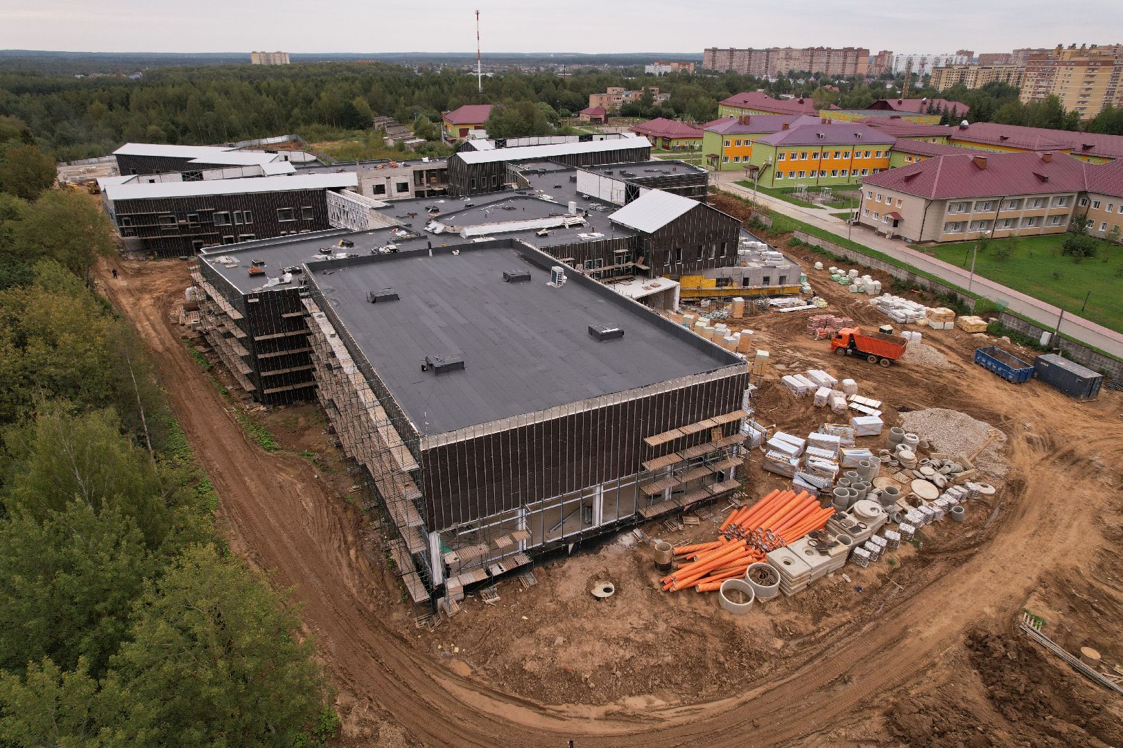 центр, глухие,строительство, видео с коптера,