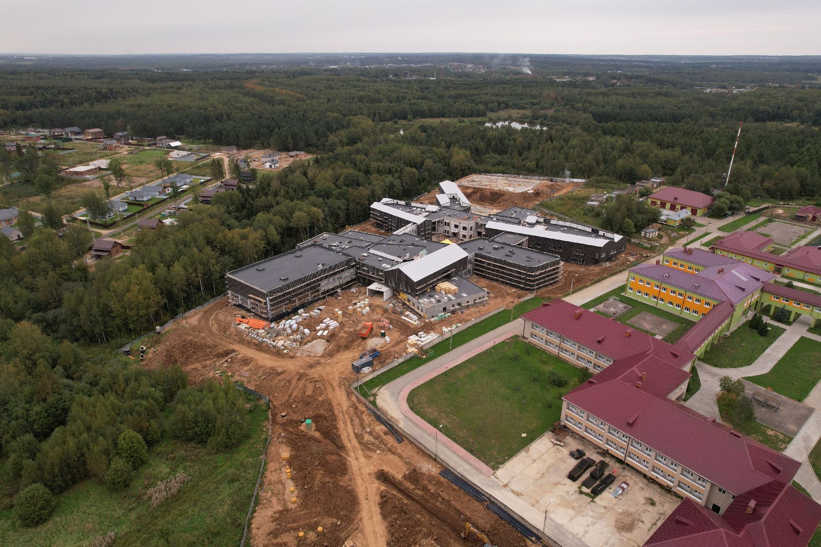 центр, глухие,строительство, видео с коптера,