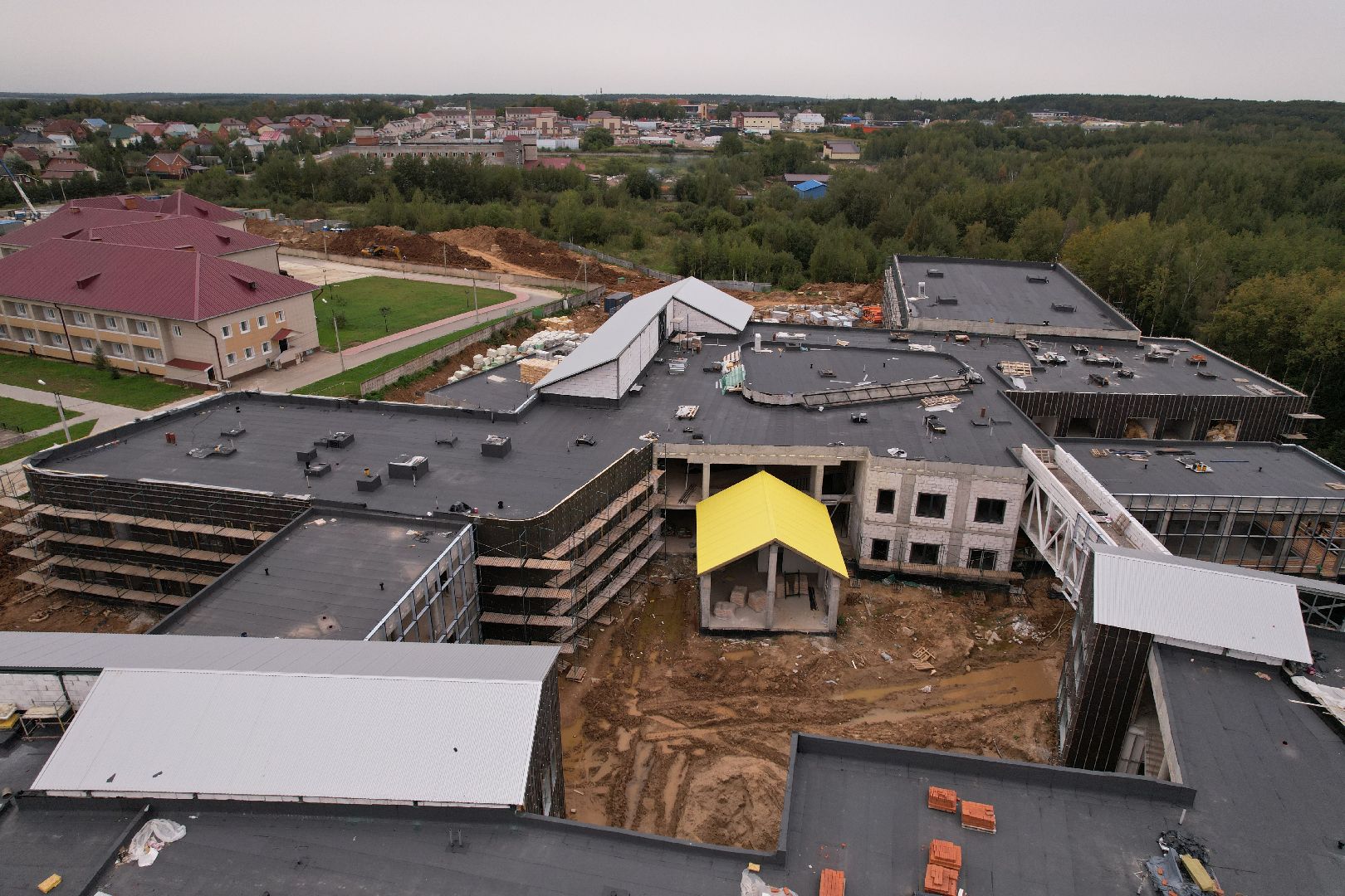 центр, глухие,строительство, видео с коптера,