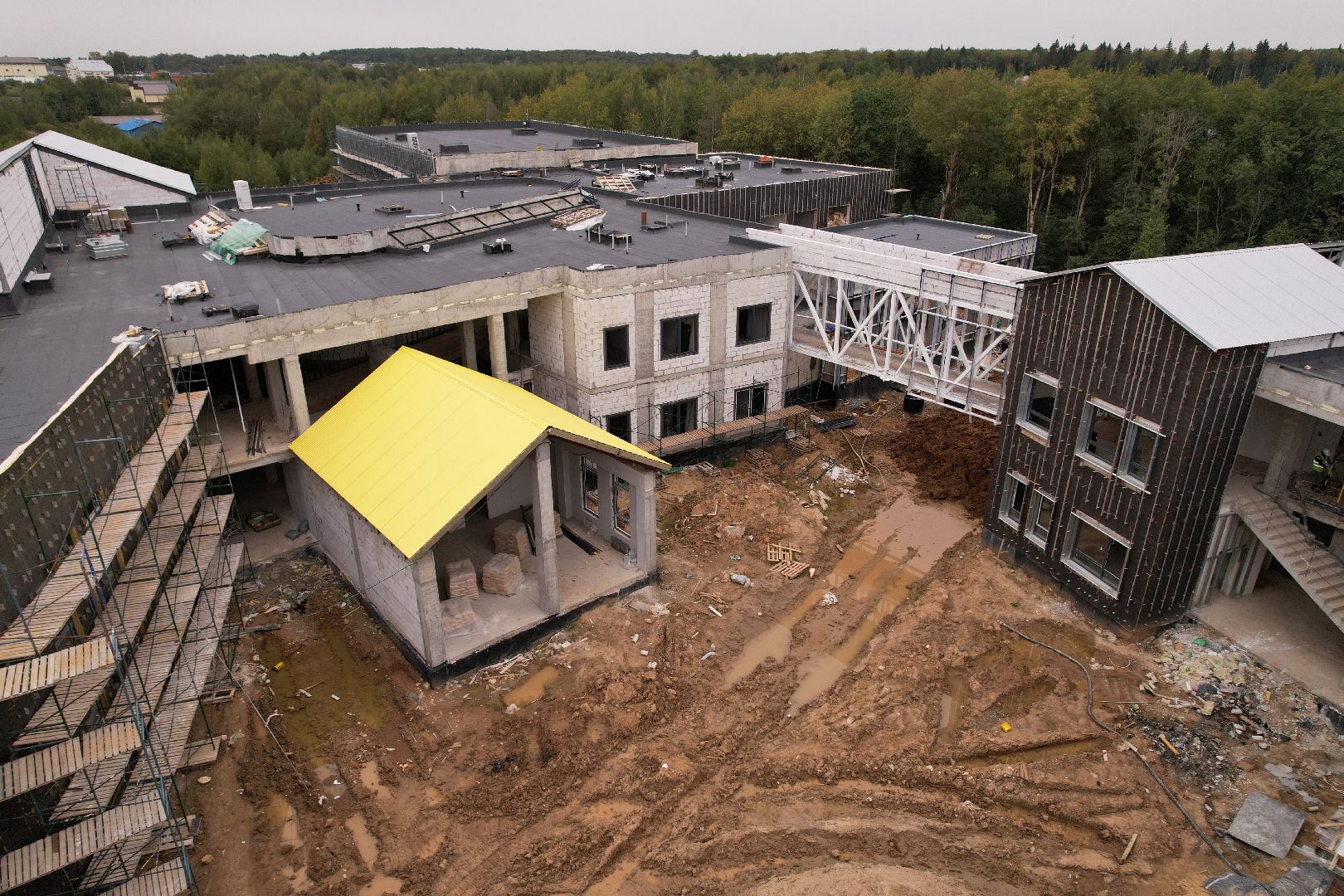 центр, глухие,строительство, видео с коптера,