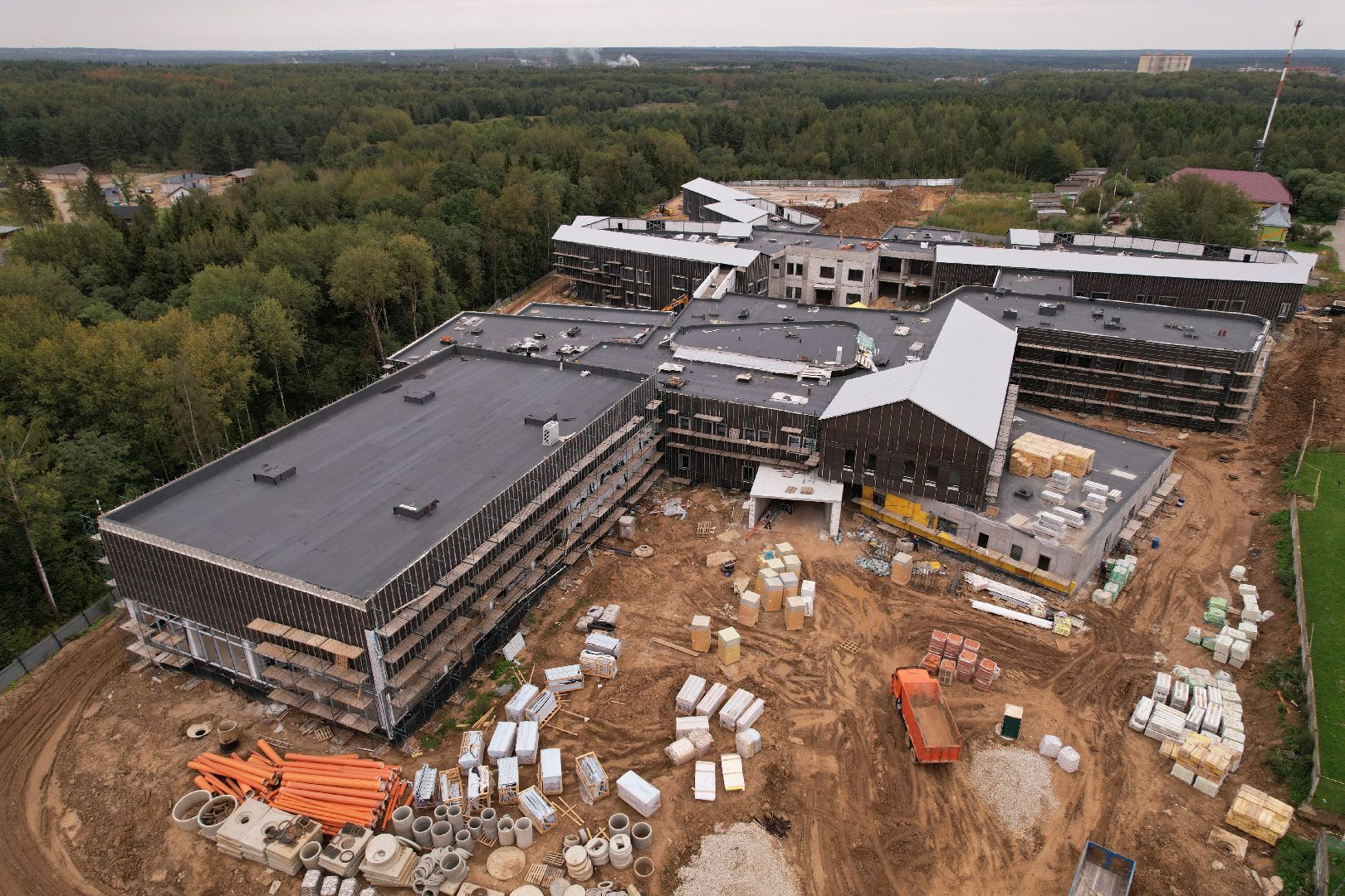 центр, глухие,строительство, видео с коптера,